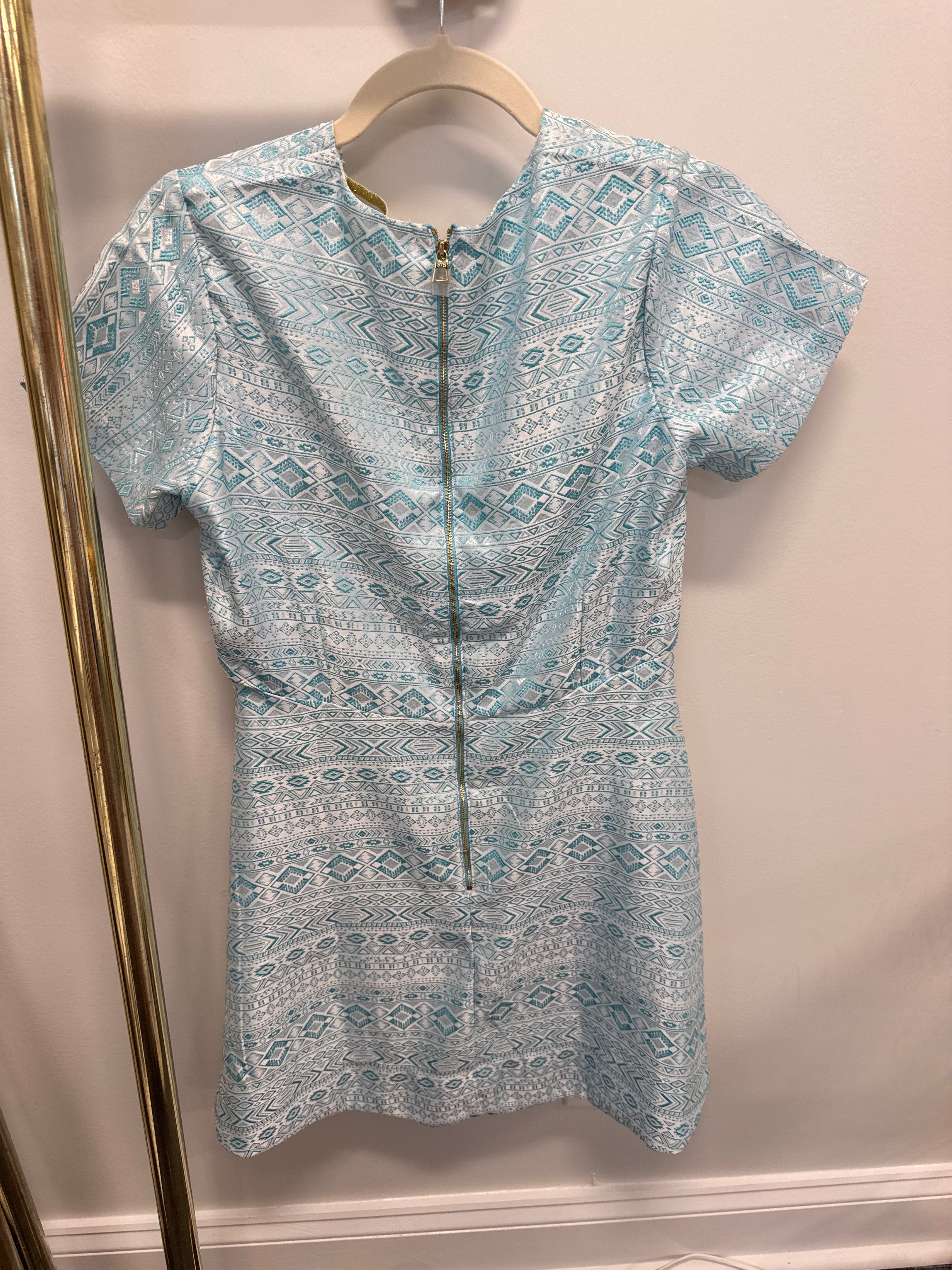 Sample Mini Mint/White Scalloped Dress (S)