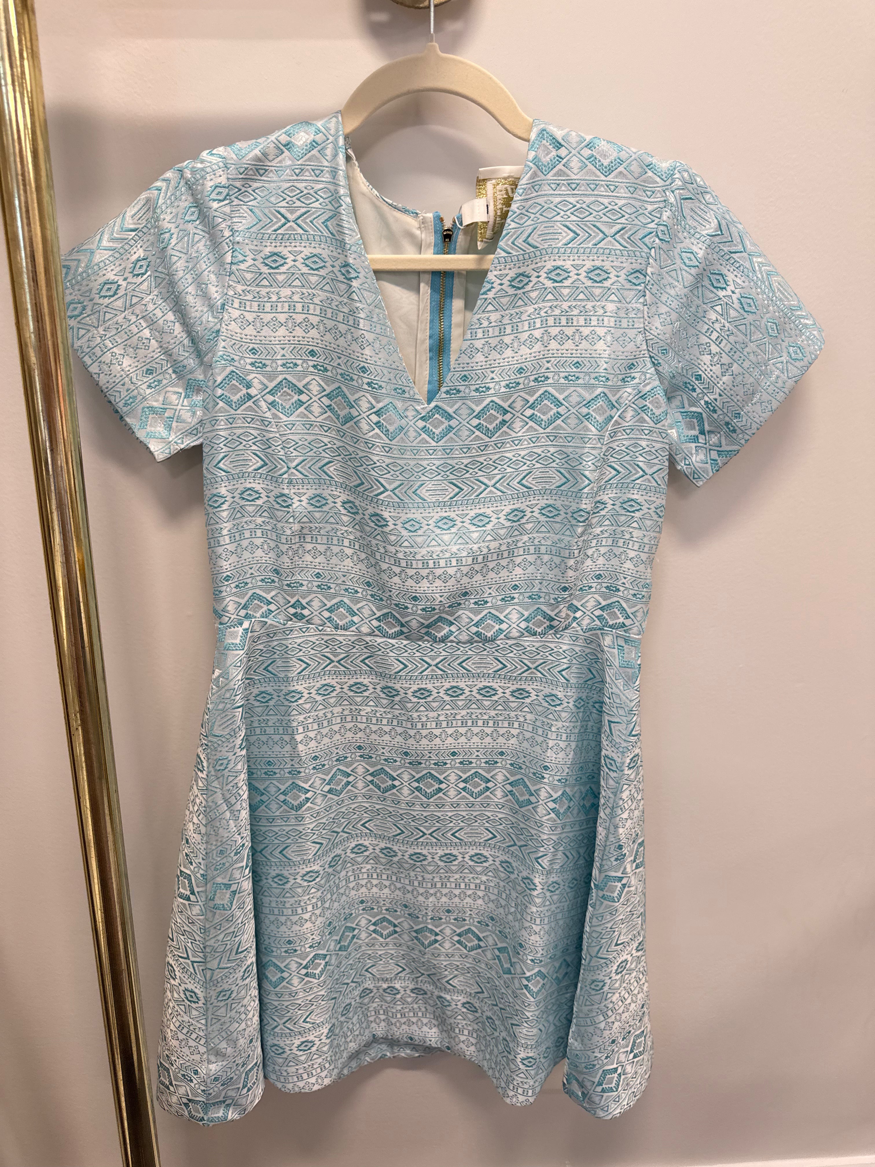 Sample Mini Mint/White Scalloped Dress (S)