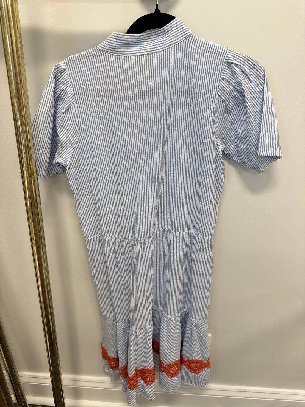 Sample Blue/White Striped Maxi Collared Dress (S)