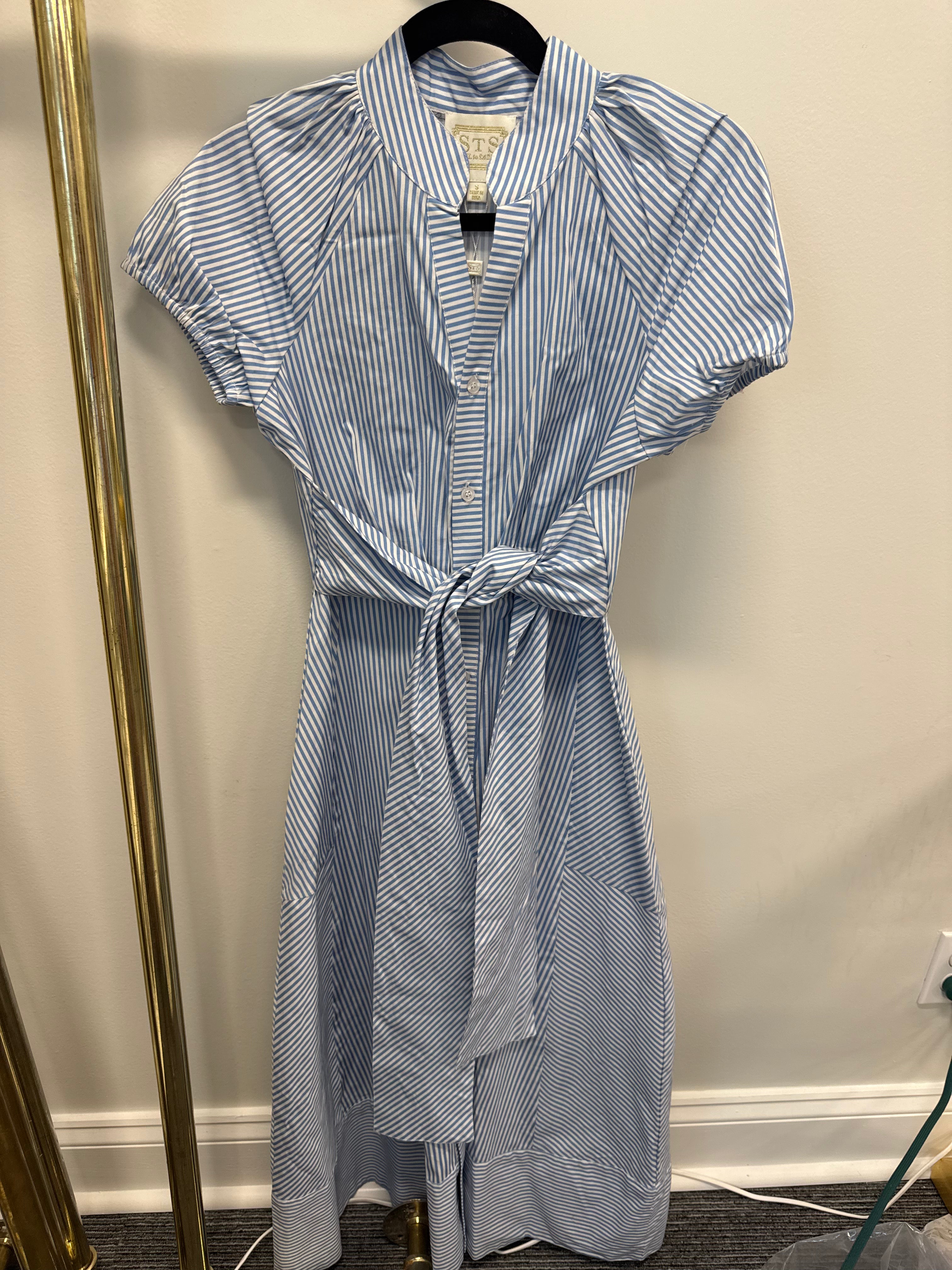 Sample Blue/White Belted Striped Maxi (S)