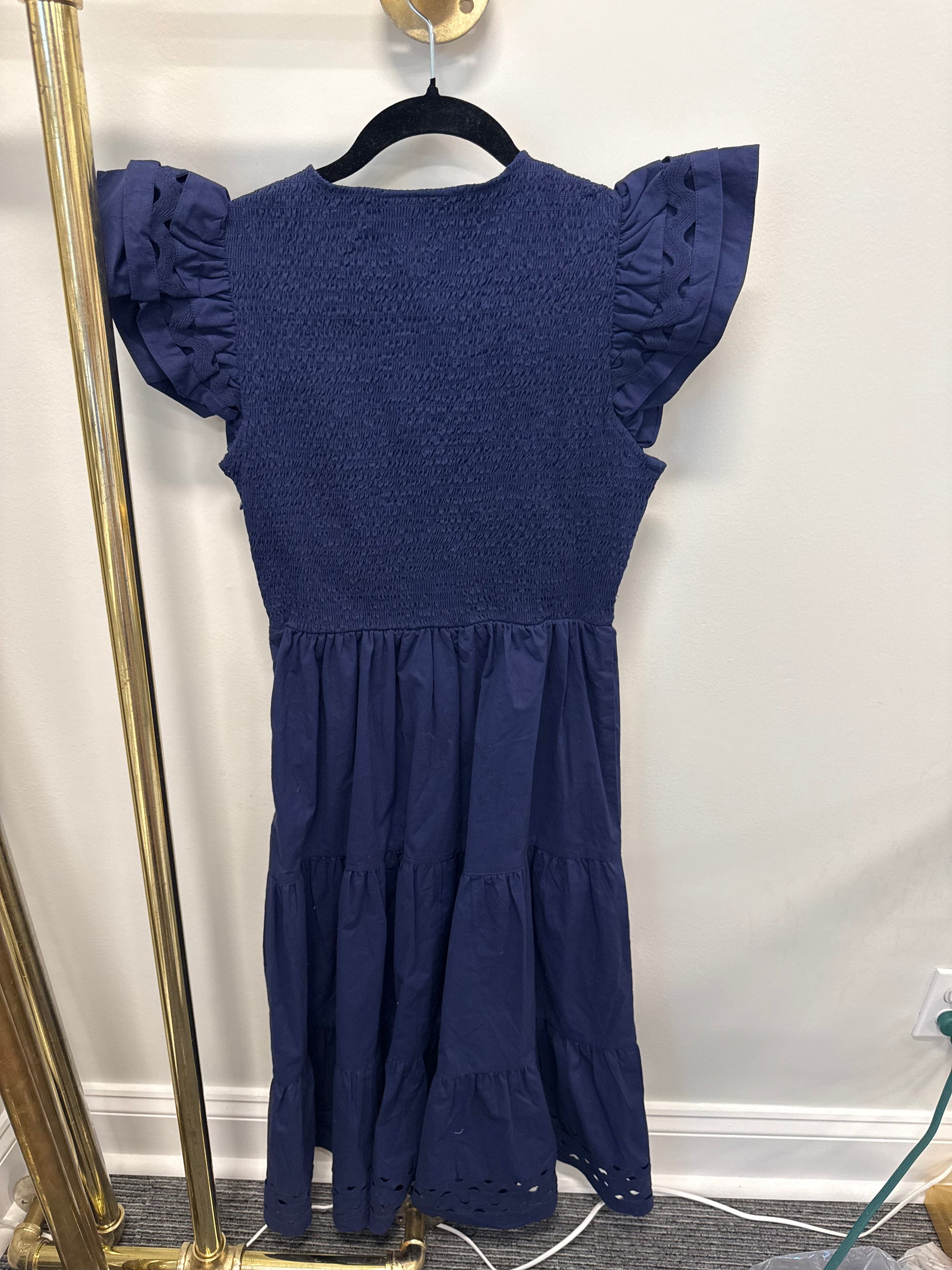 Sample Navy Smocked Maxi Dress (S)