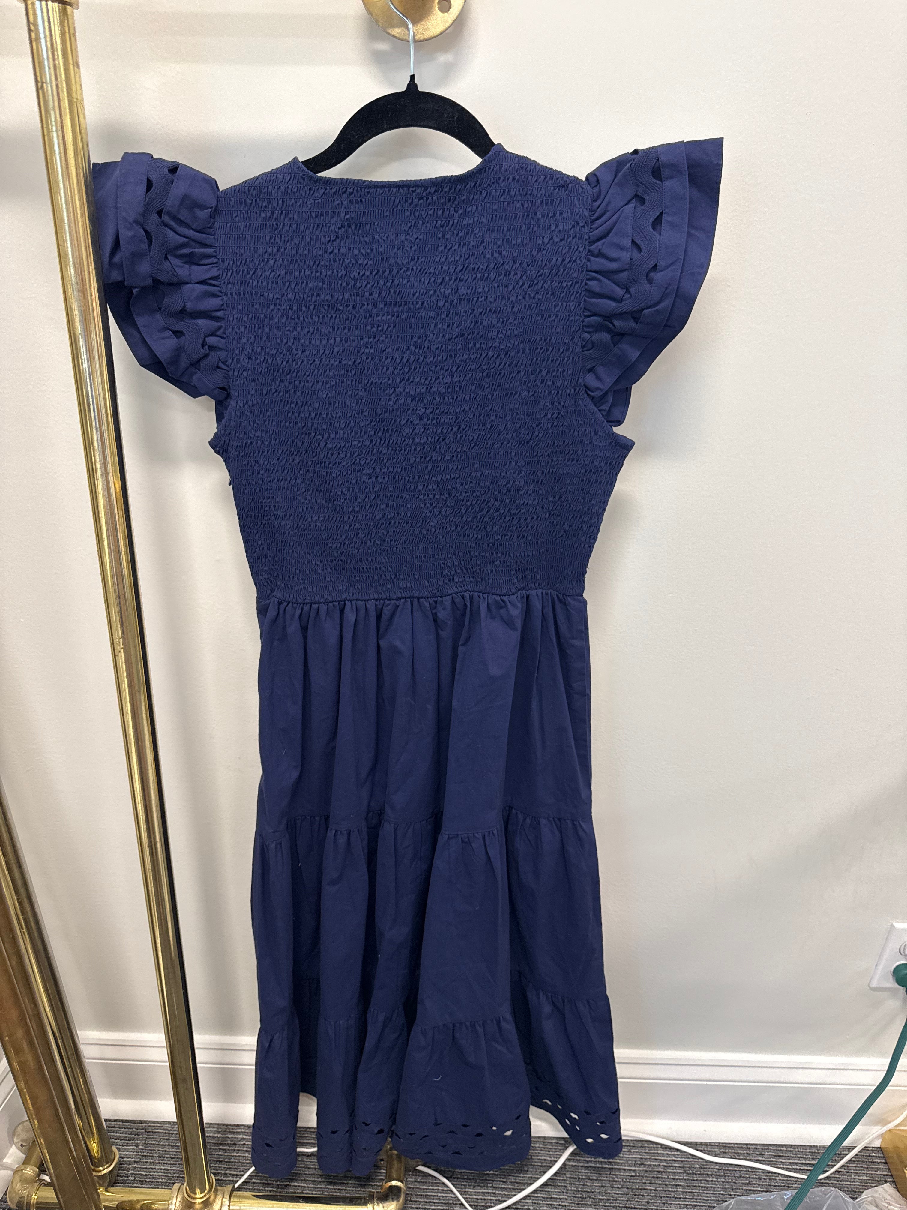 Sample Navy Smocked Maxi Dress (S)