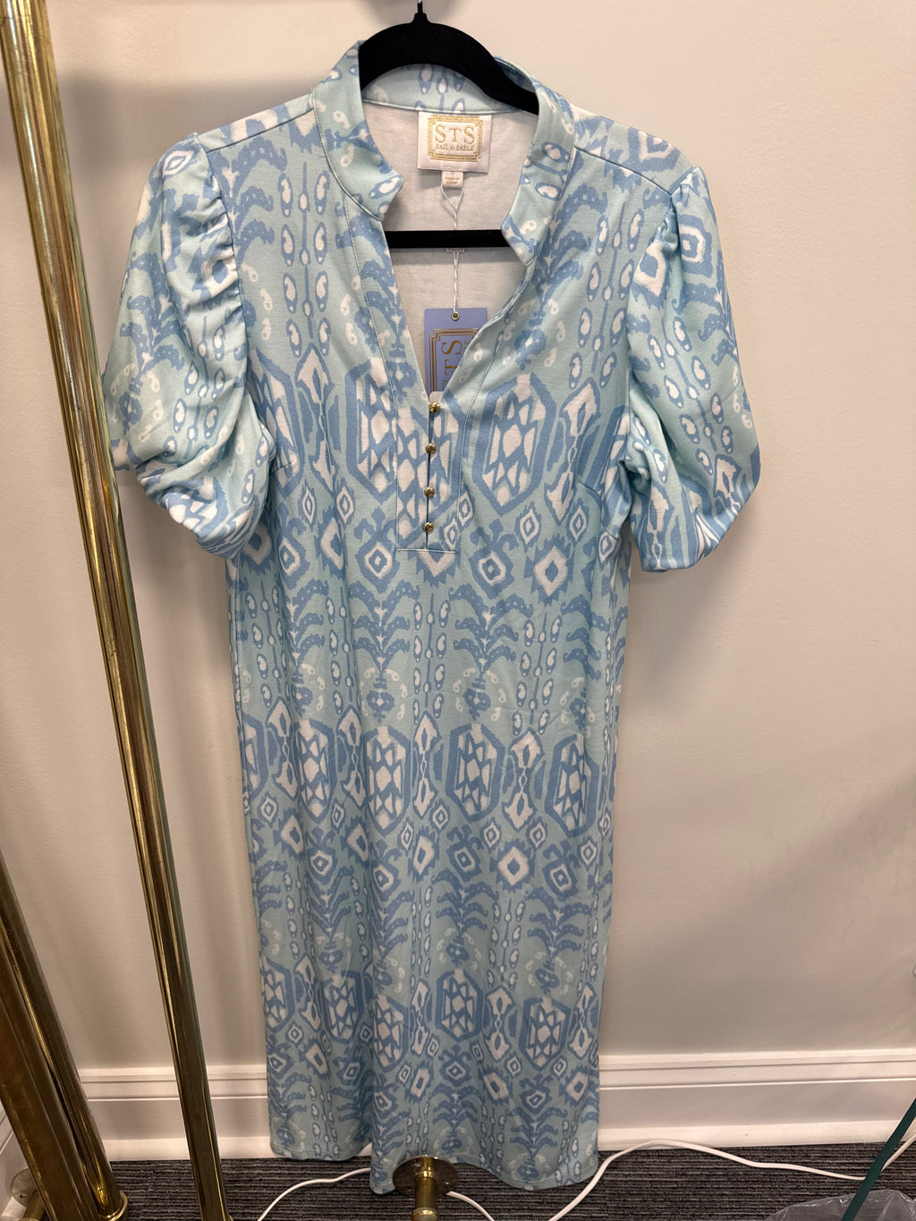 Sample Short Sleeve Button Front Maxi Dress (S)