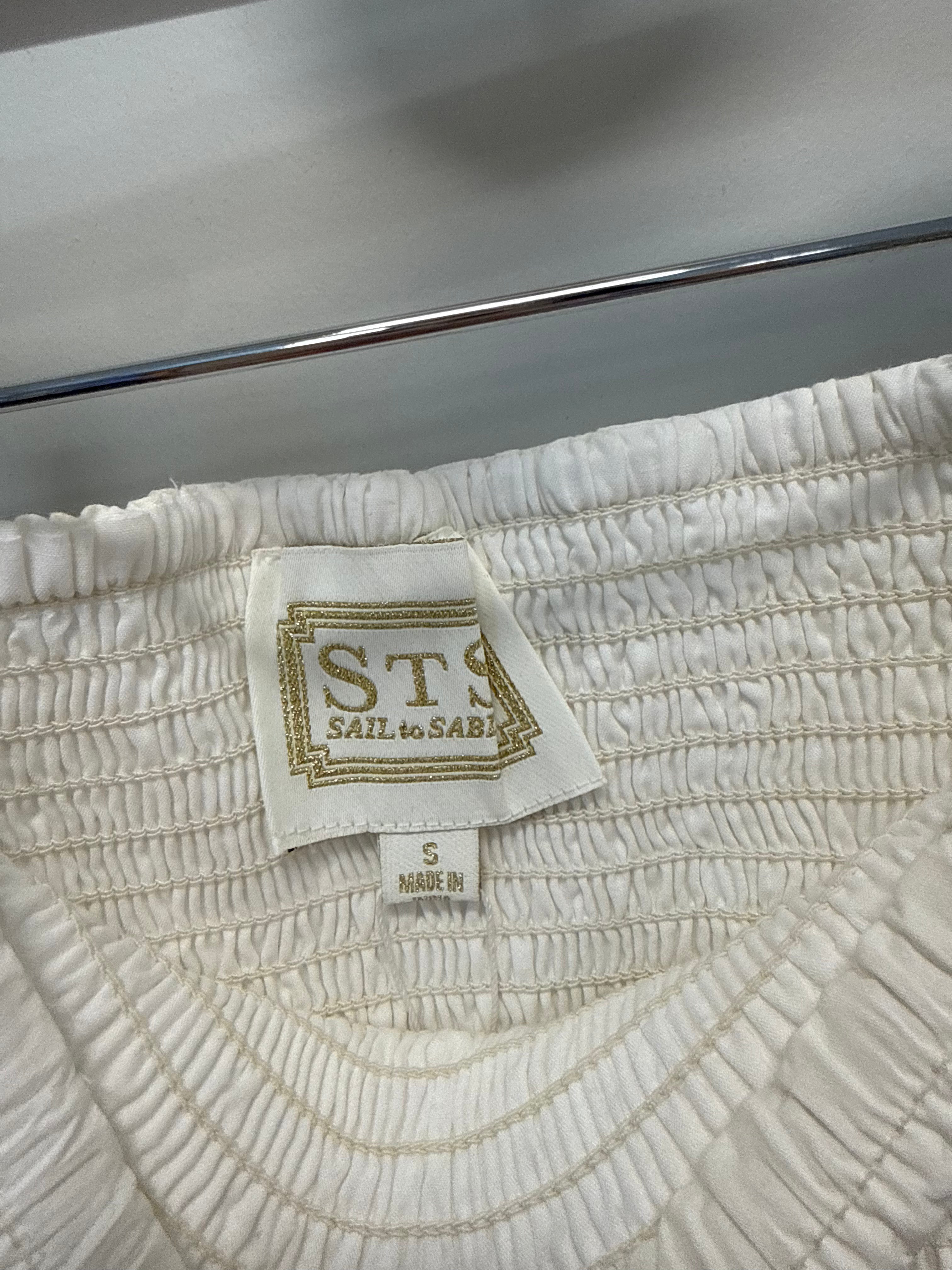 Sample White Smocked Waist Skirt (S)