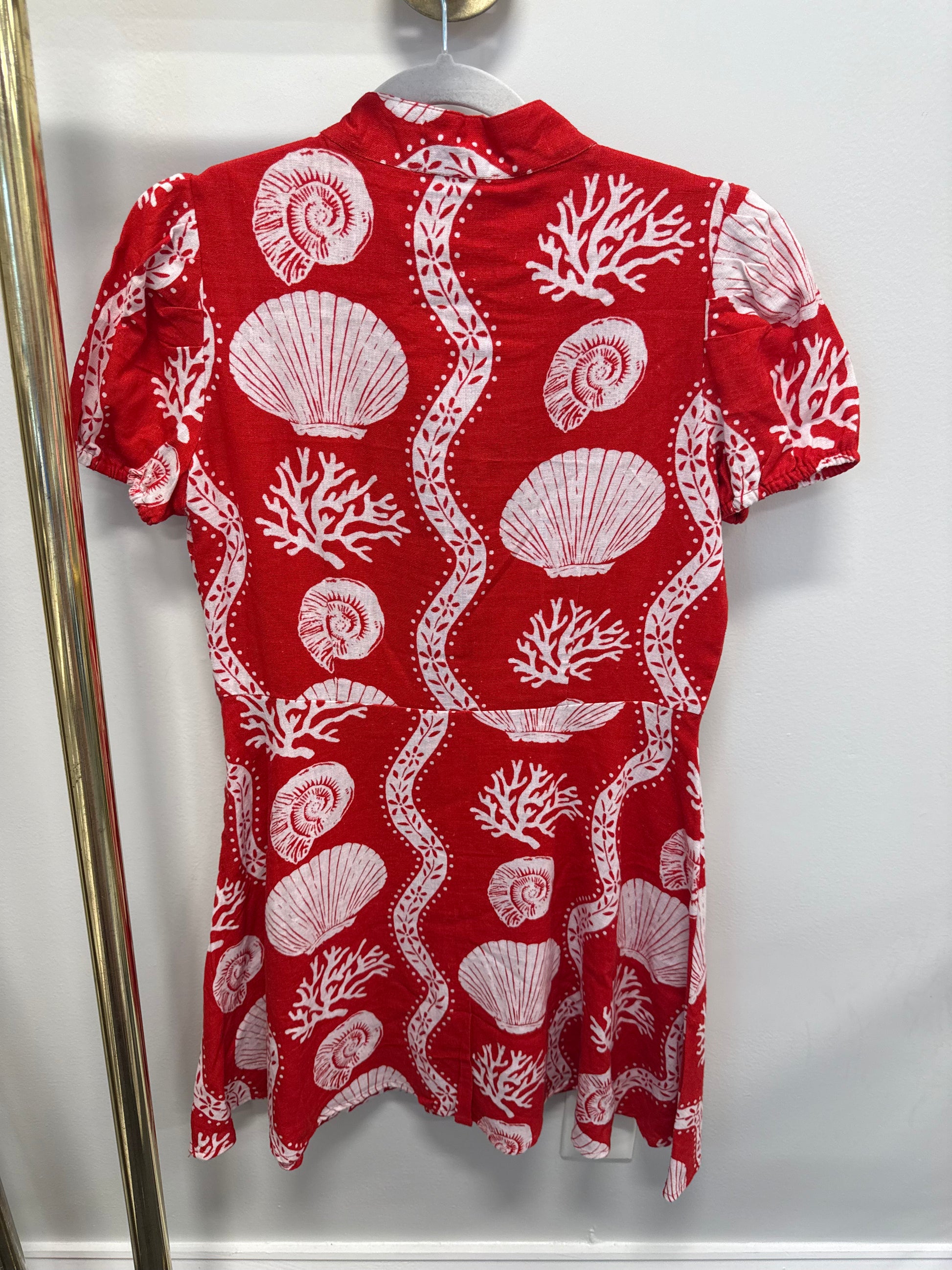 Sample Red Seashell Tunic Mini Dress (M)