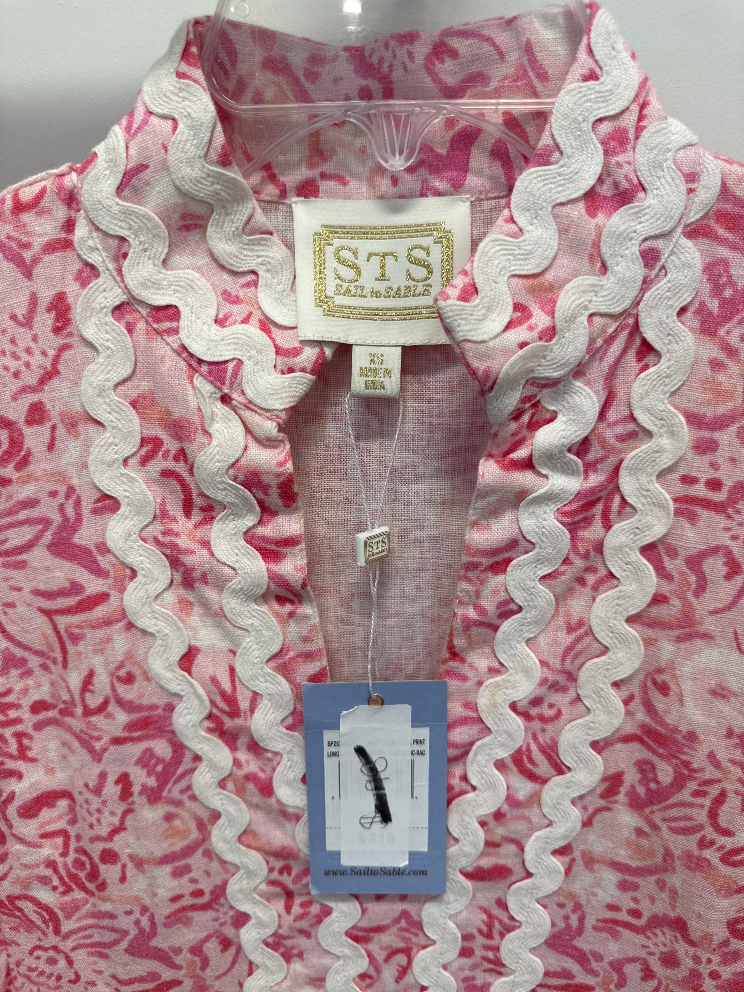 Sample Pink Long Sleeve Tunic Maxi Dress (XS)