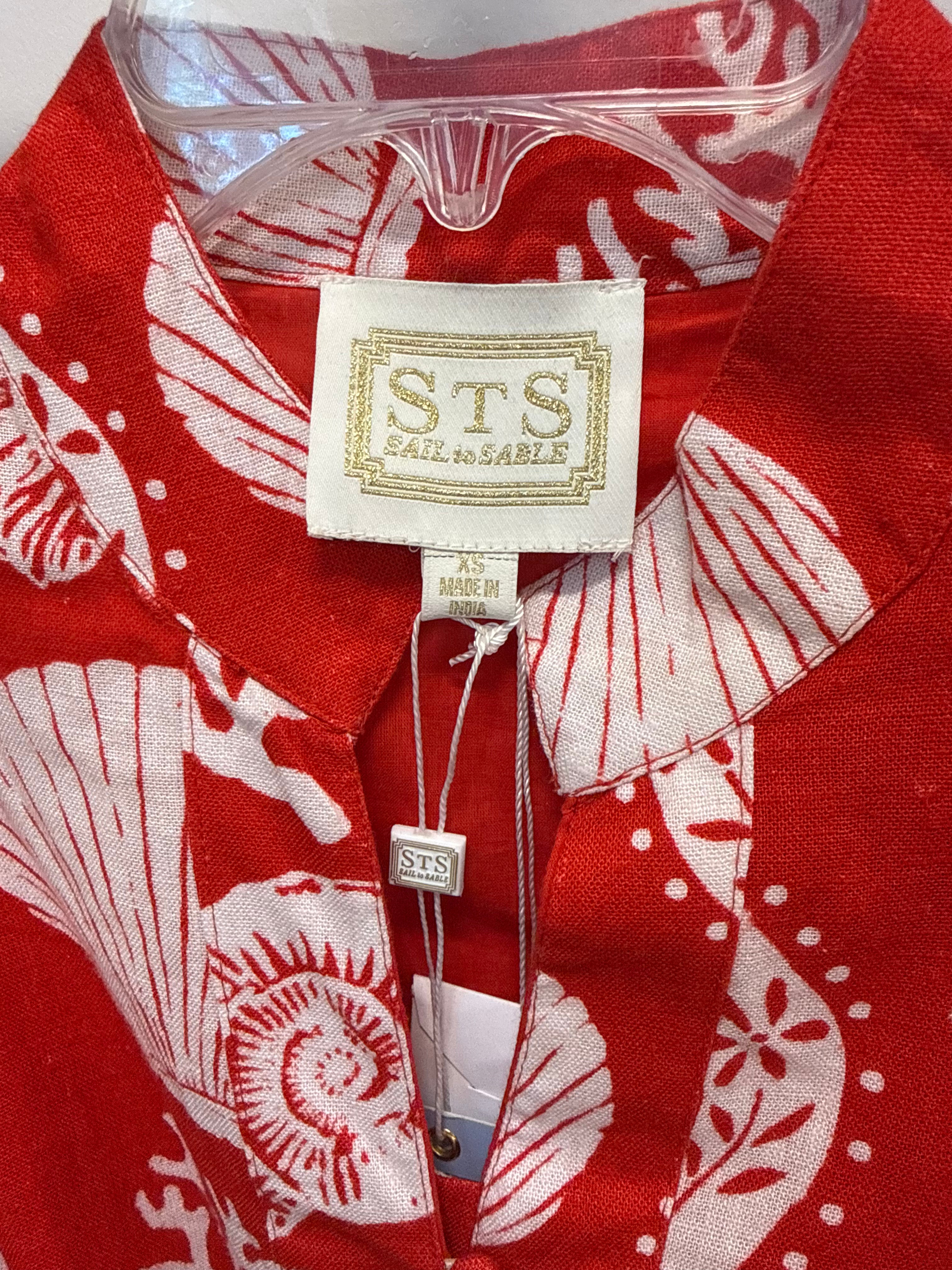 Sample Red Seashell Belted Dress (XS)