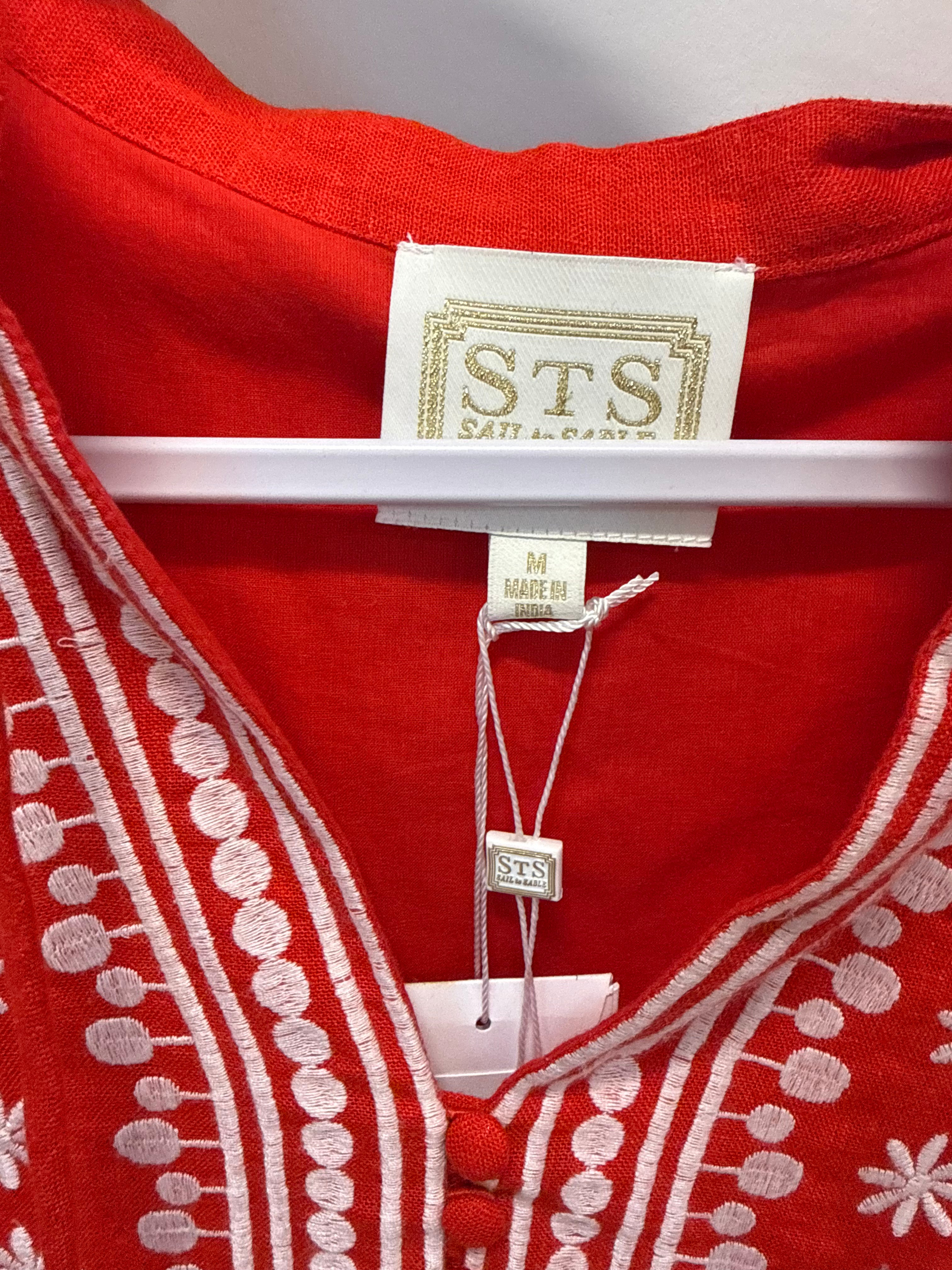 Sample Red Blouse with Tassels (M)