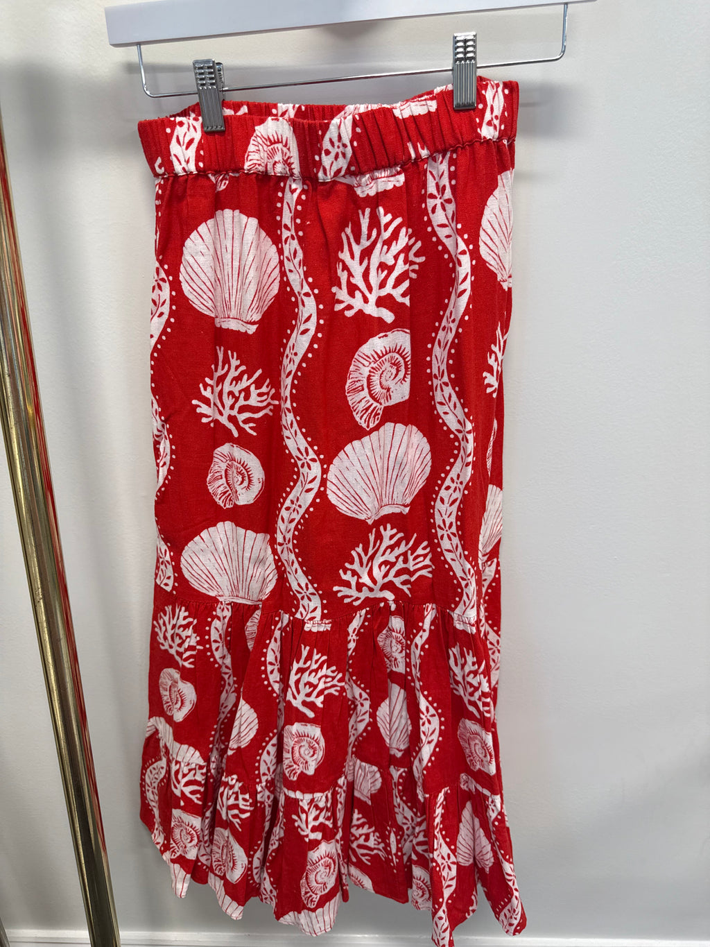 Sample Red Seashell Maxi Skirt (S)