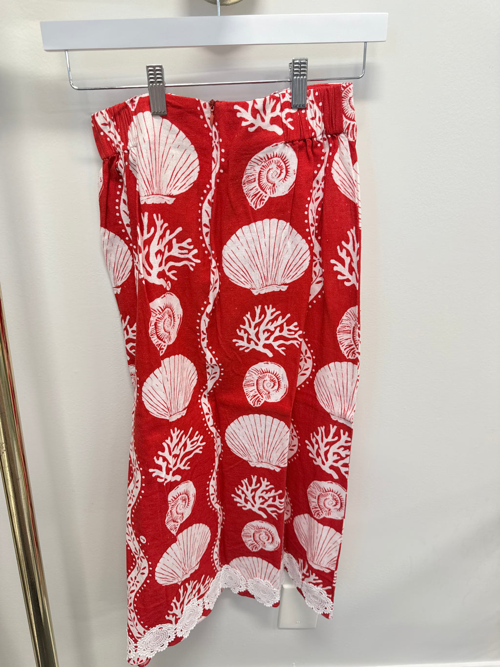 Sample Red Seashell Maxi Dress (S)
