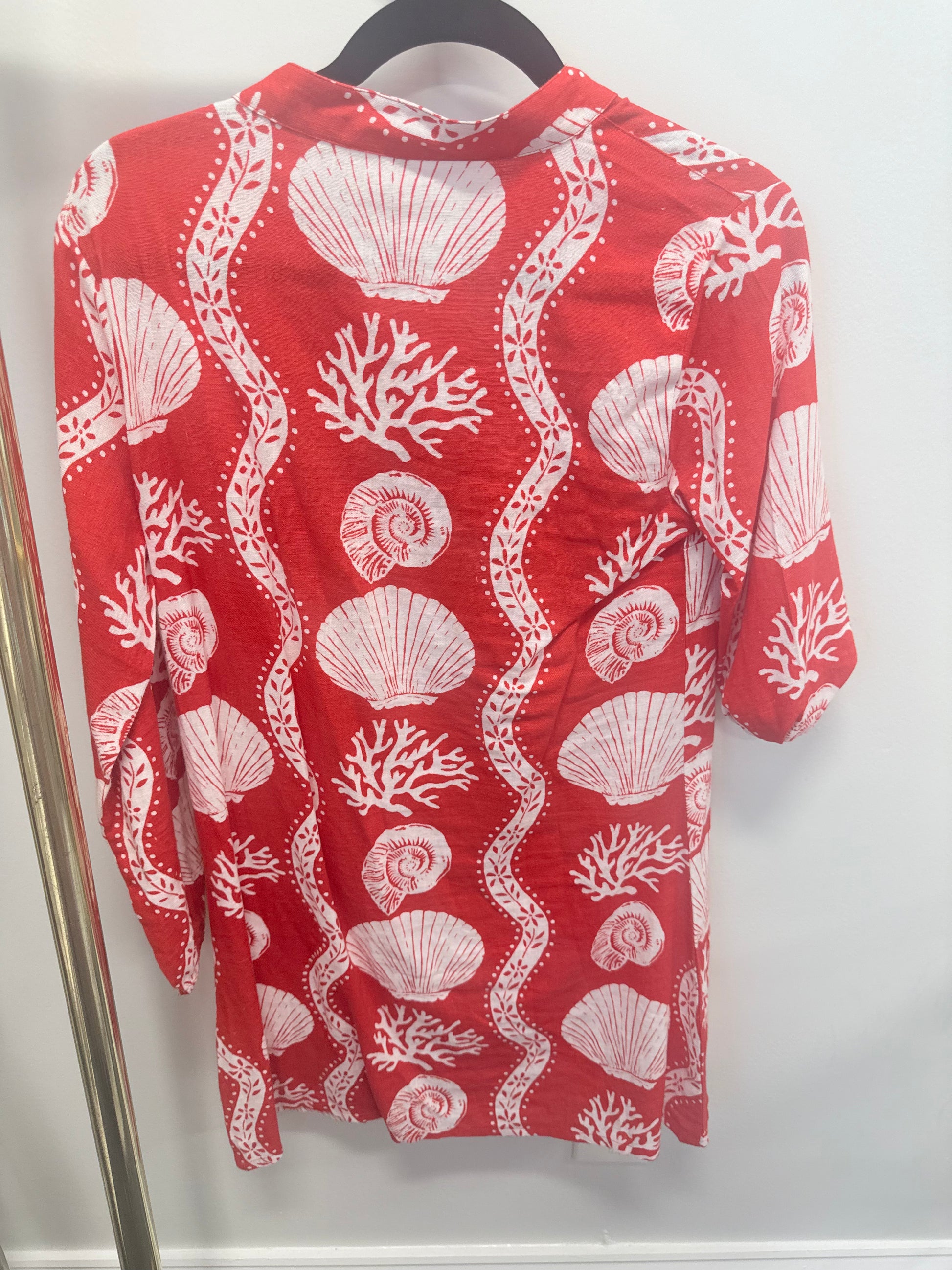 Sample Red Seashell Long Sleeve Dress (S)