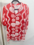 Sample Red Seashell Long Sleeve Dress (S)