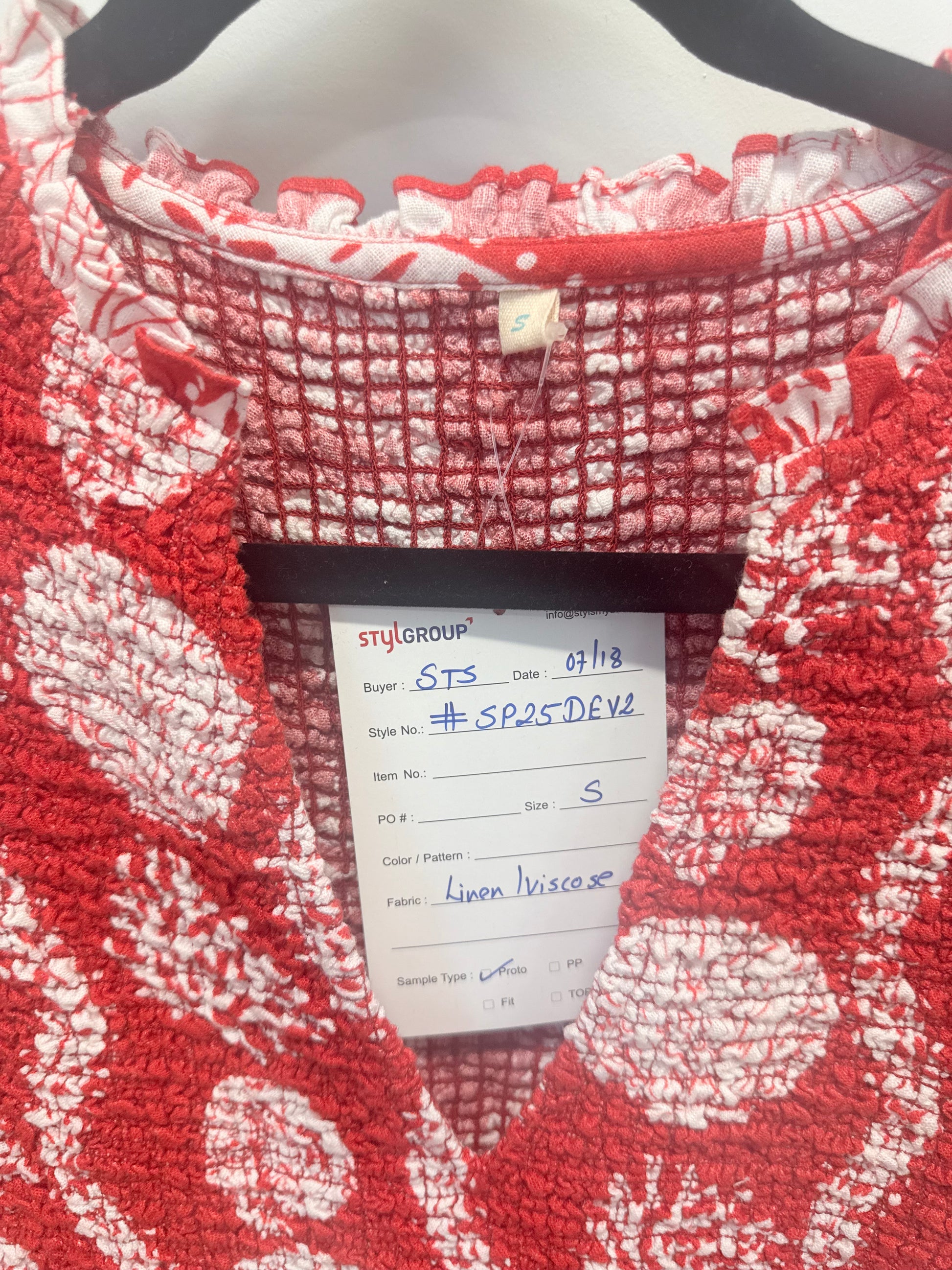 Sample Smocked Red Seashell Maxi Dress (S)