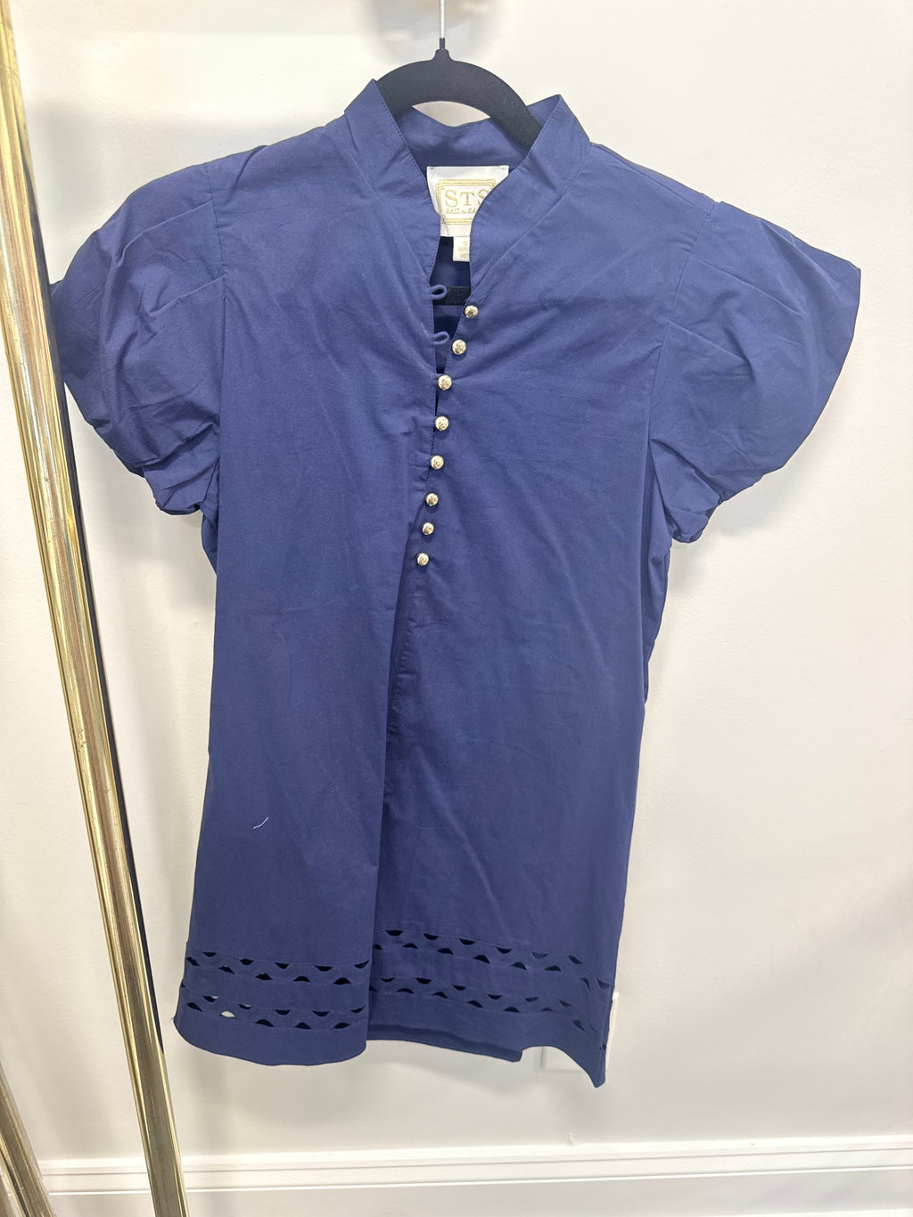 Sample Navy Button Mini Dress