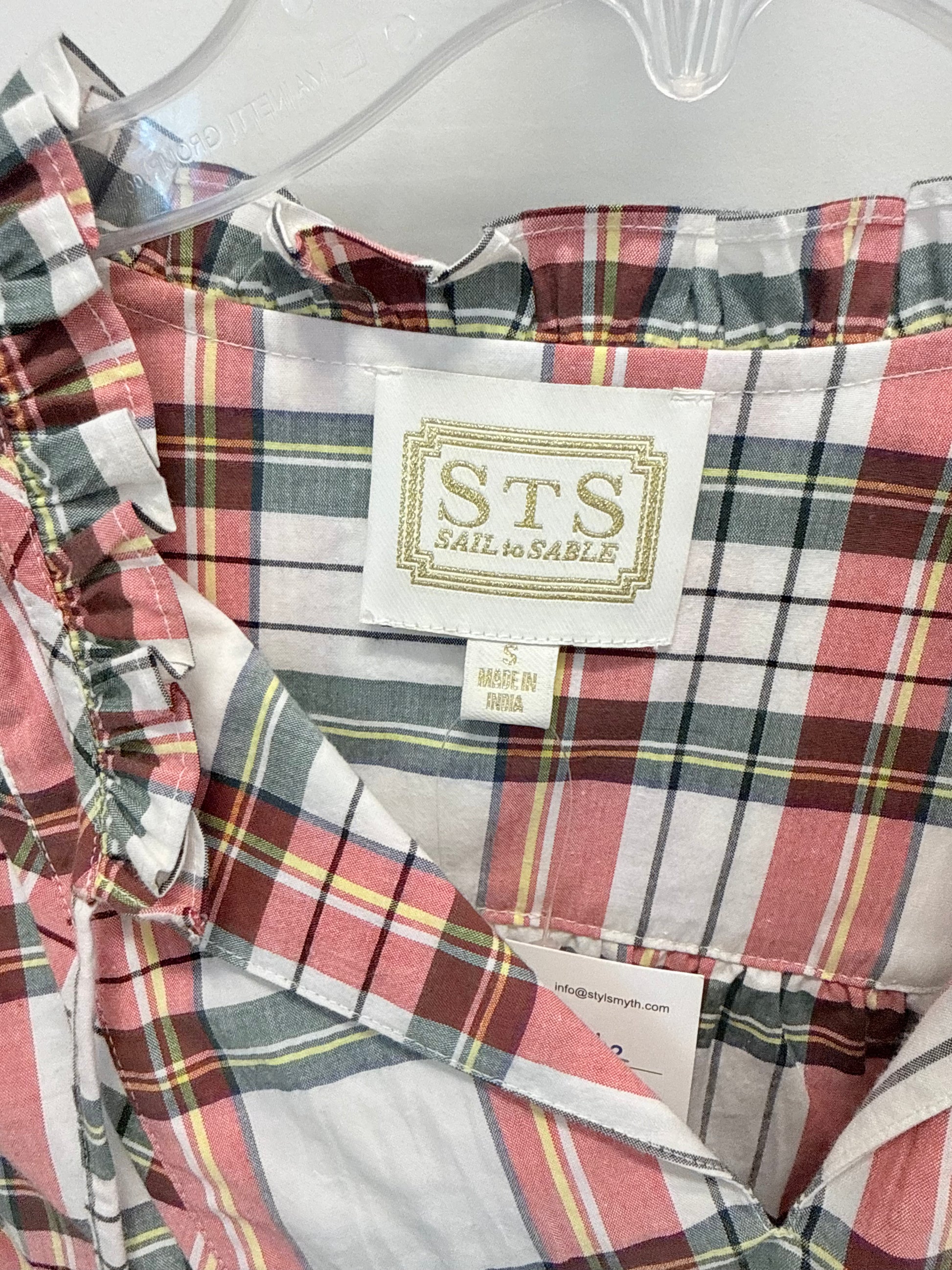 Sample Plaid Blouse with Tassels (S)