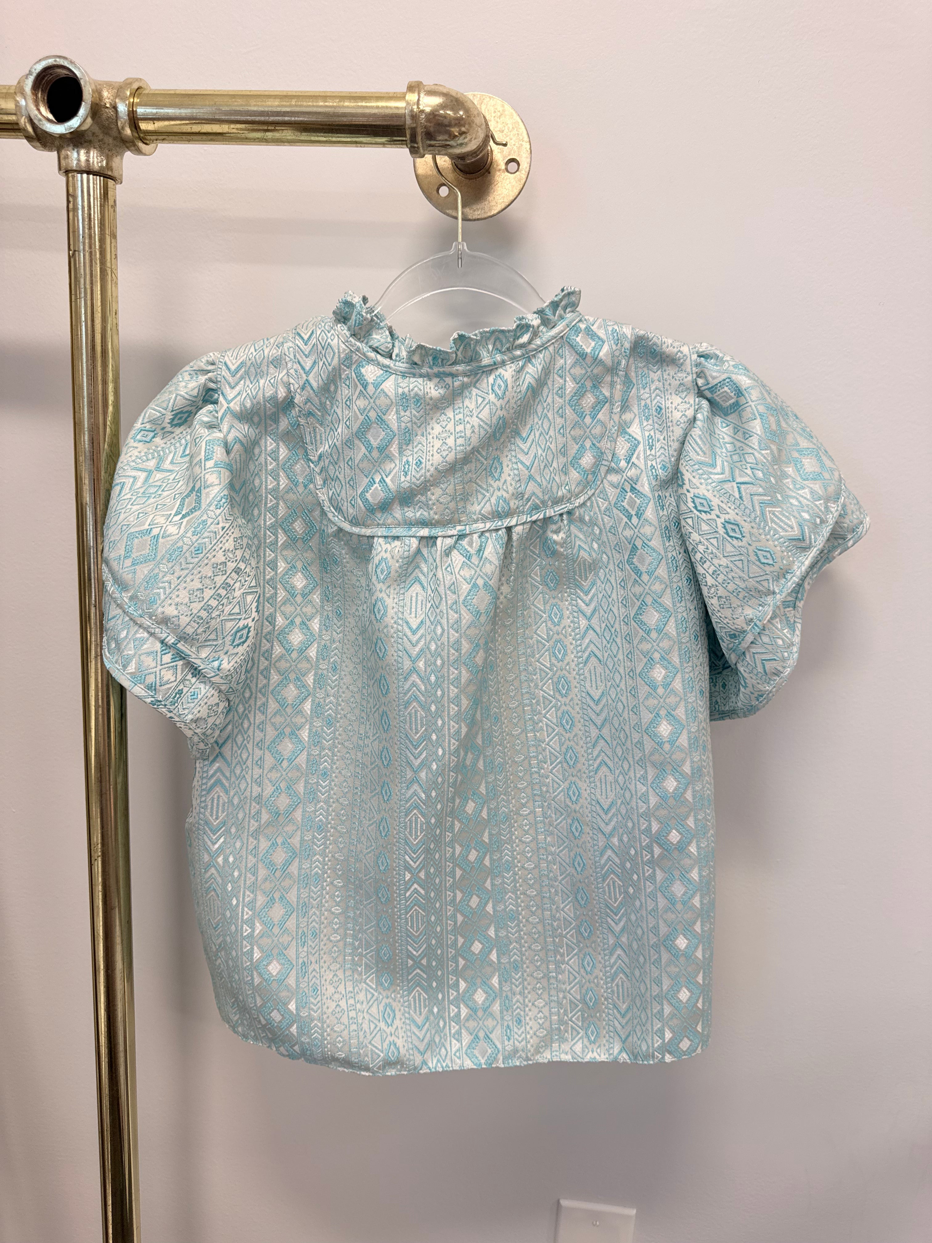 Sample Jacquard Blouse with Tassels (S)