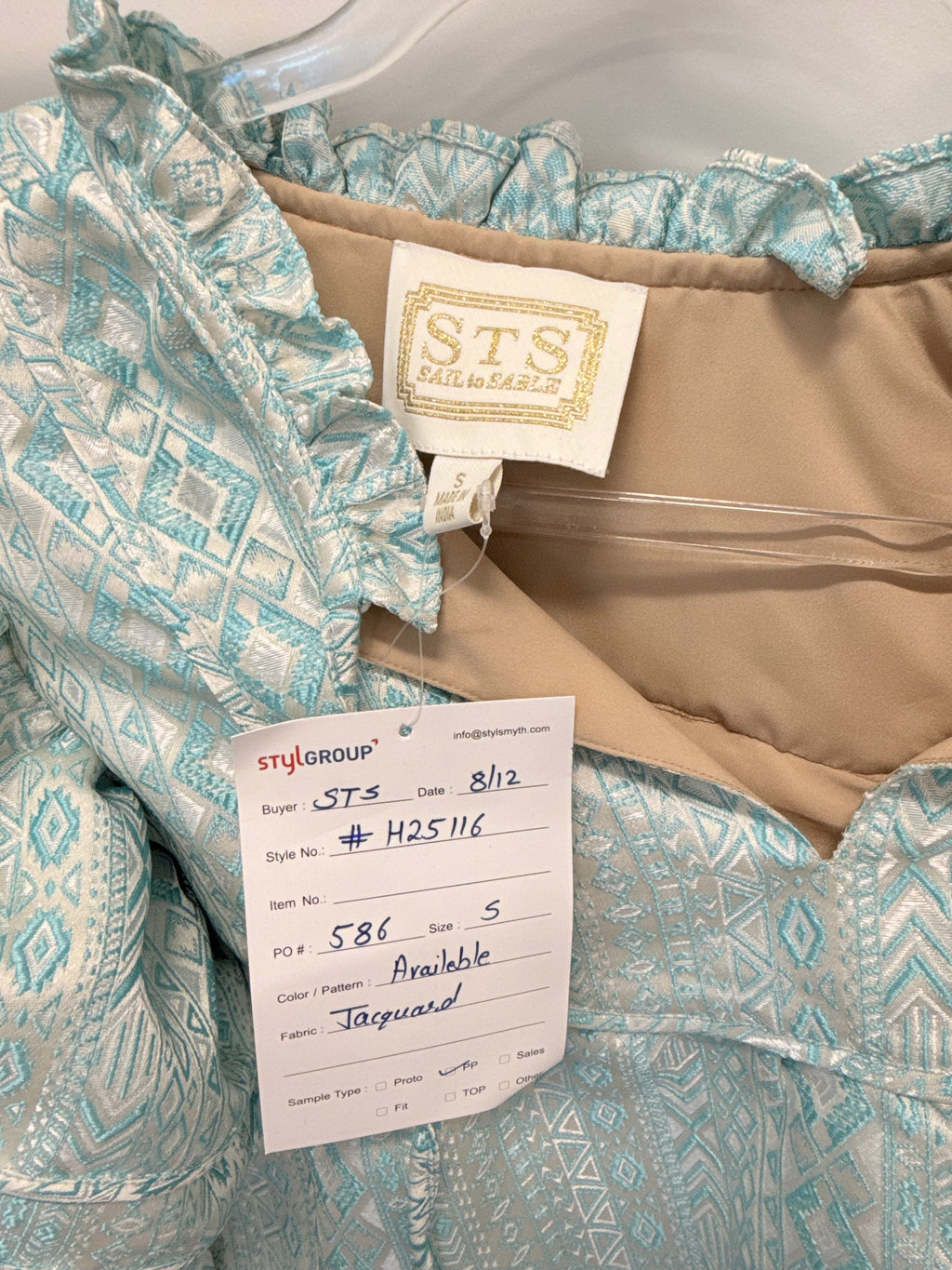 Sample Jacquard Blouse with Tassels (S)