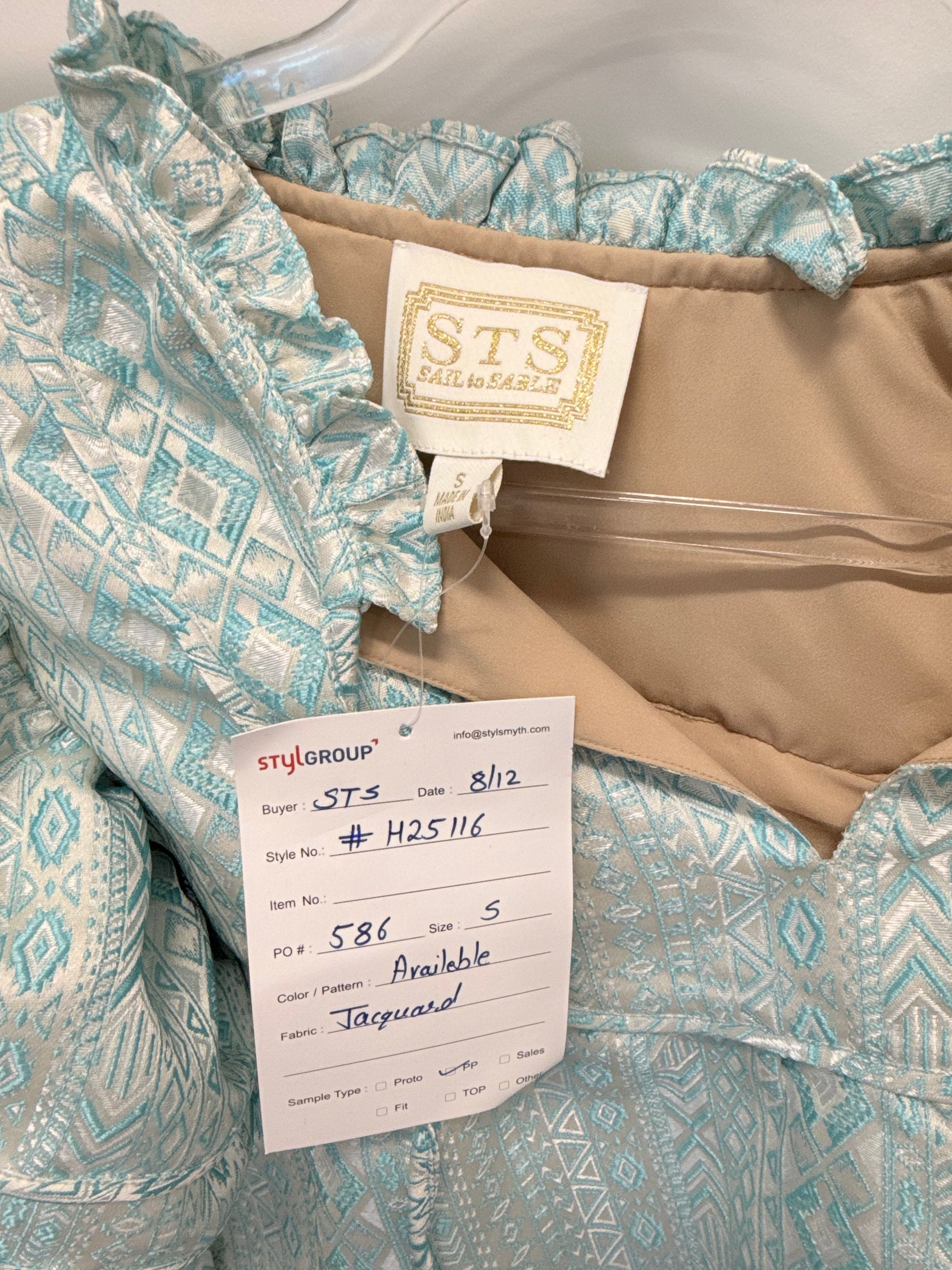 Sample Jacquard Blouse with Tassels (S)