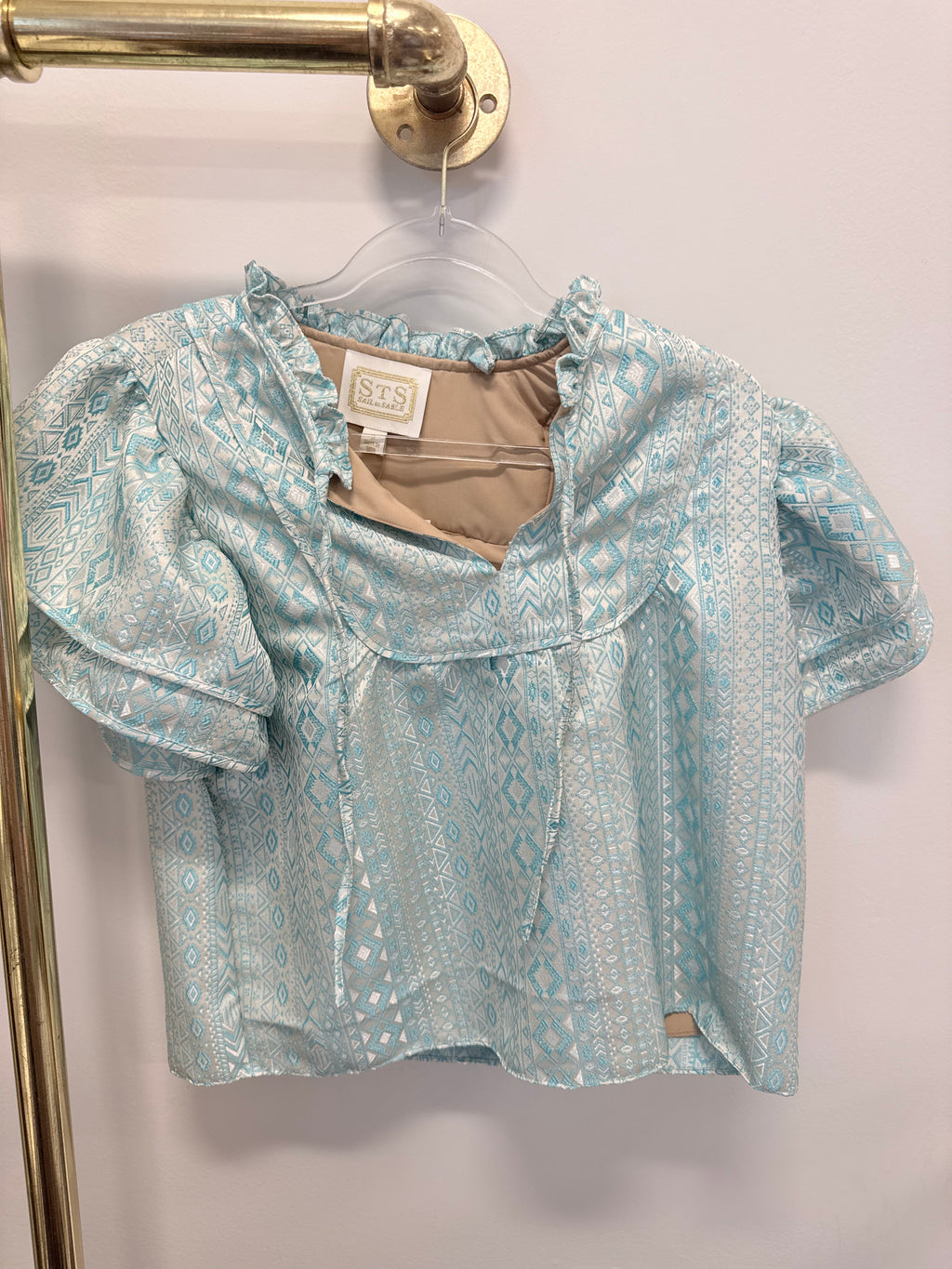 Sample Jacquard Blouse with Tassels (S)