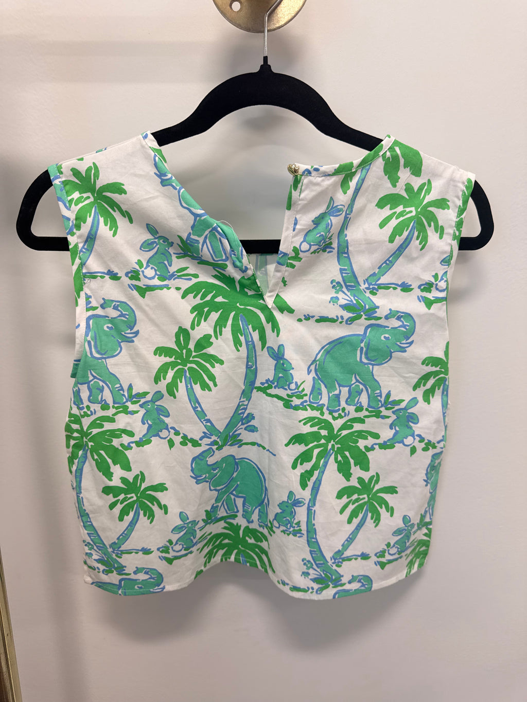Sample Elephant Print Sleeveless Blouse (S)