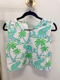 Sample Elephant Print Sleeveless Blouse (S)