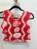 Sample Red Seashell Sleeveless Top (S)
