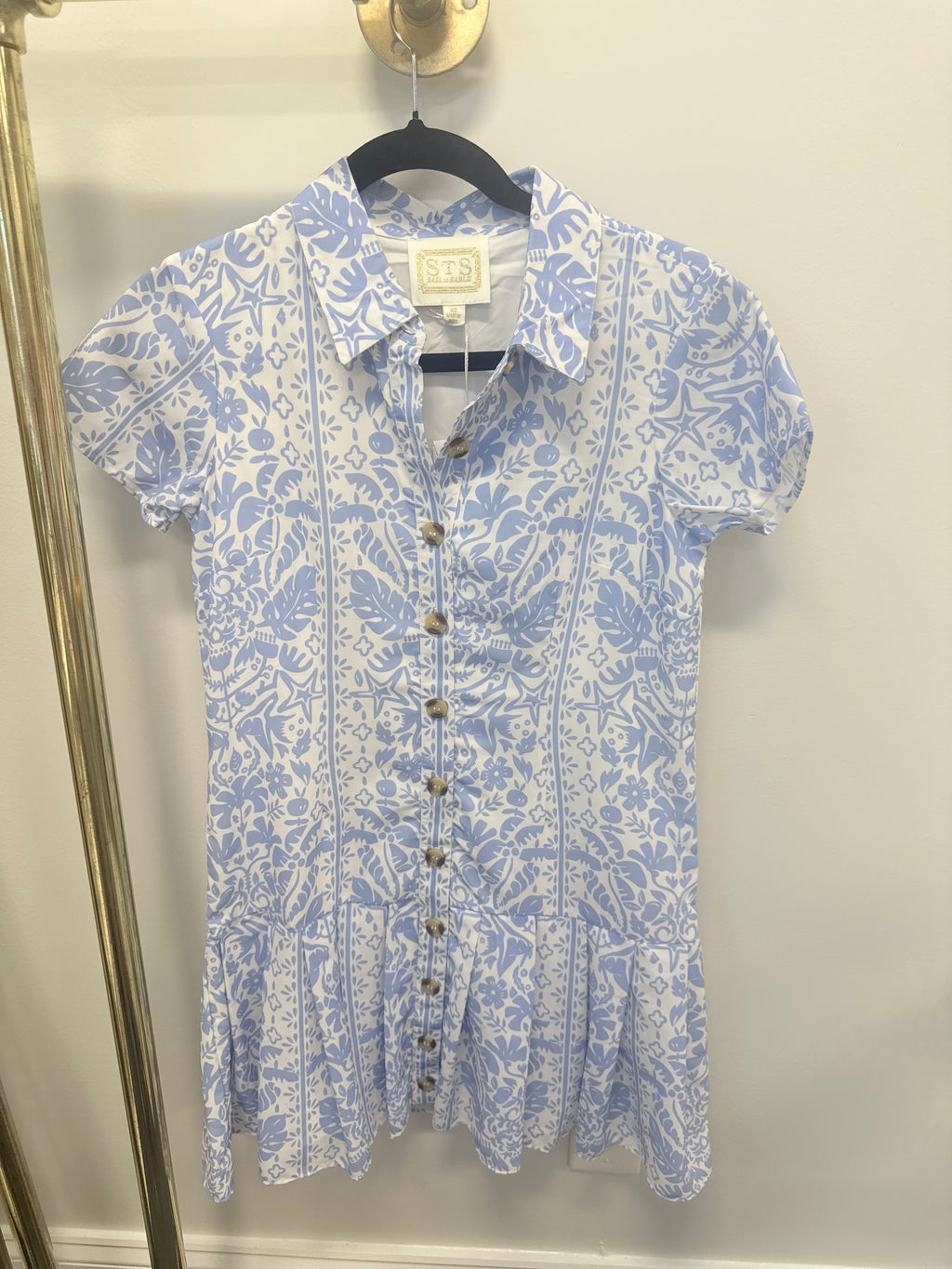 Sample Button Up Short Sleeve Dress (XS)