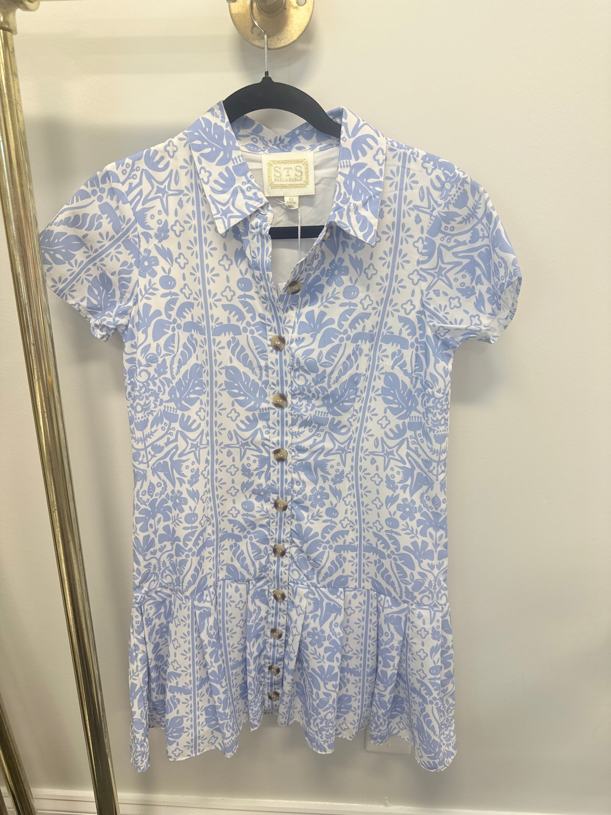 Sample Button Up Short Sleeve Dress (XS)