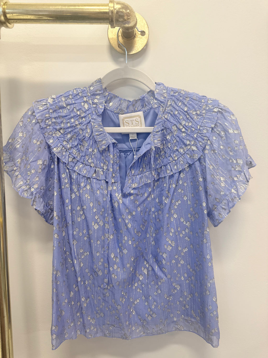 Sample Purple and Gold Blouse with Ruffles (s)
