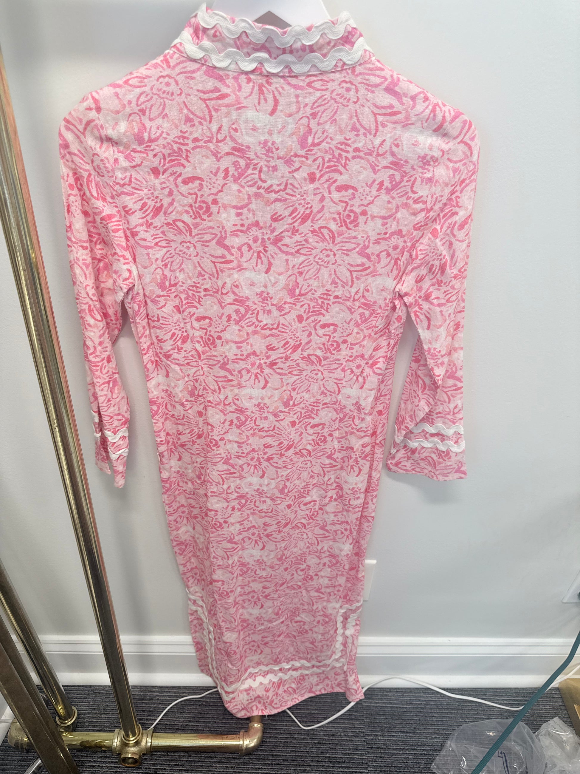 Sample Pink Long Sleeve Tunic Maxi Dress (XXS)