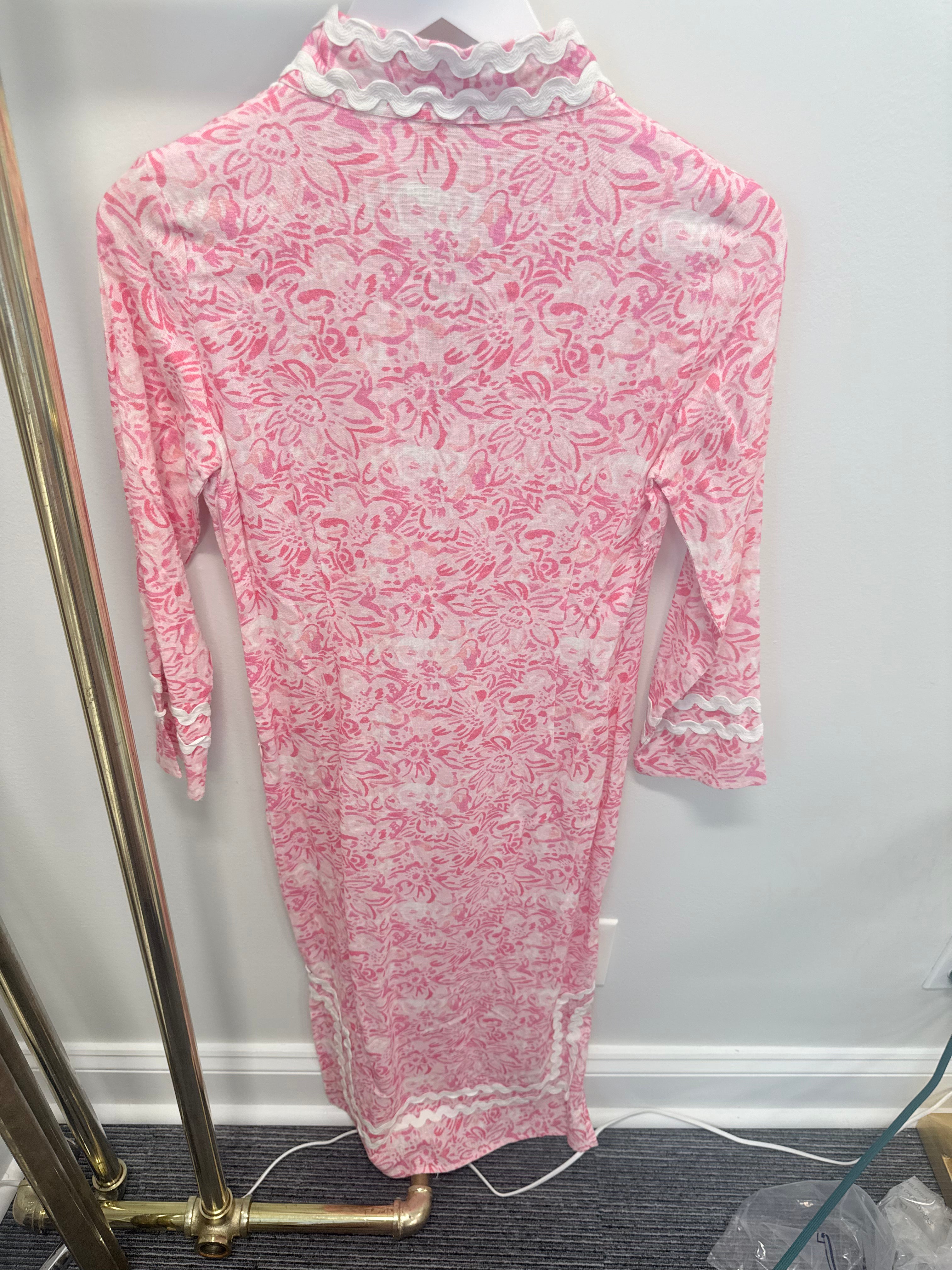 Sample Pink Long Sleeve Tunic Maxi Dress (XXS)