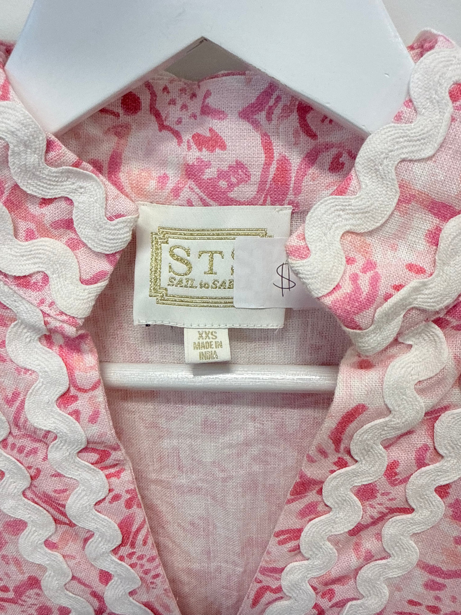 Sample Pink Long Sleeve Tunic Maxi Dress (XXS)