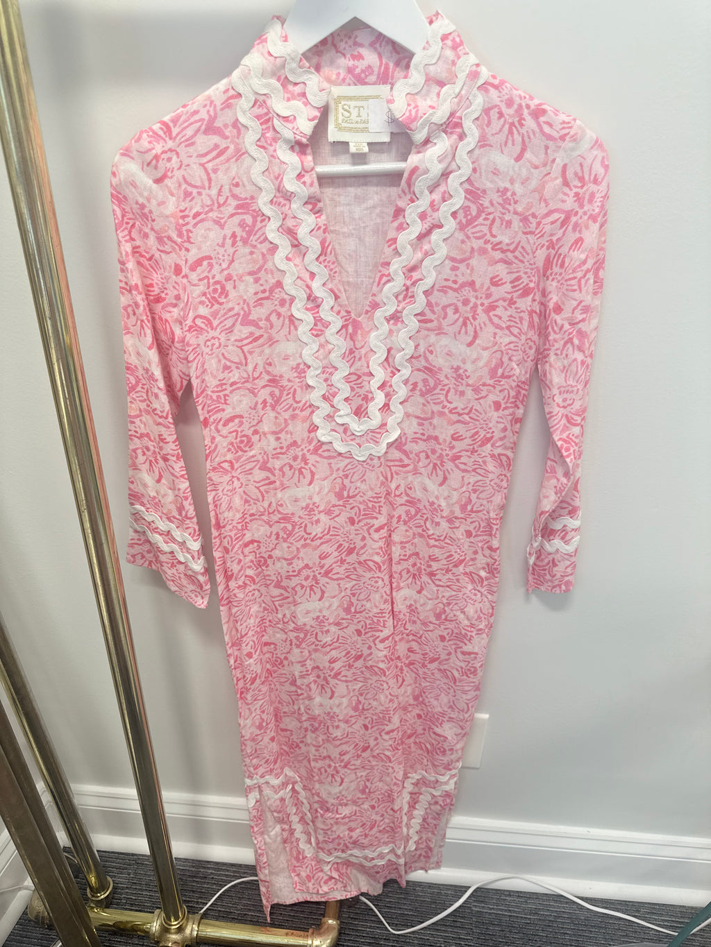 Sample Pink Long Sleeve Tunic Maxi Dress (XXS)
