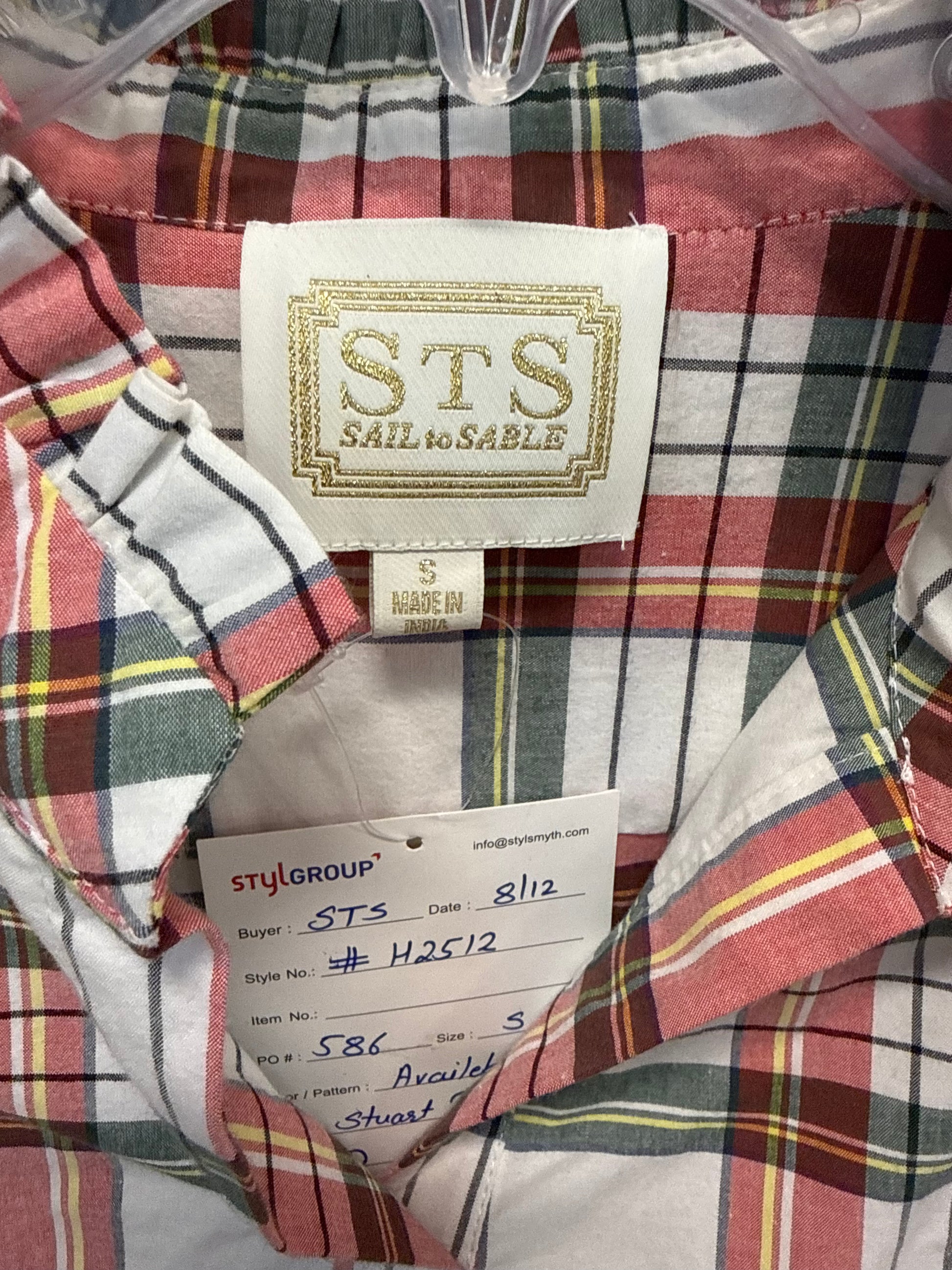 Sample Plaid Long Sleeve Blouse (S)