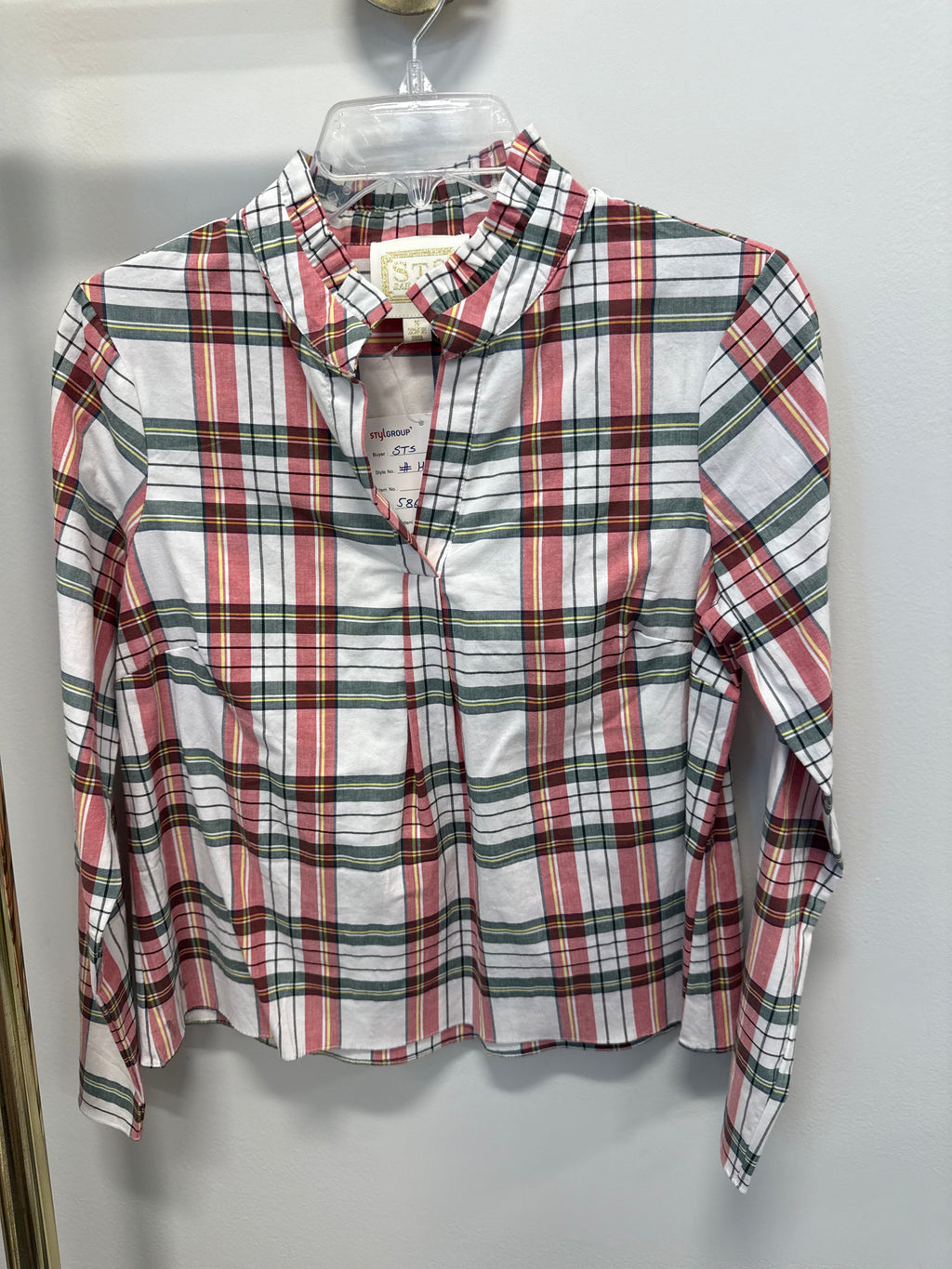 Sample Plaid Long Sleeve Blouse (S)