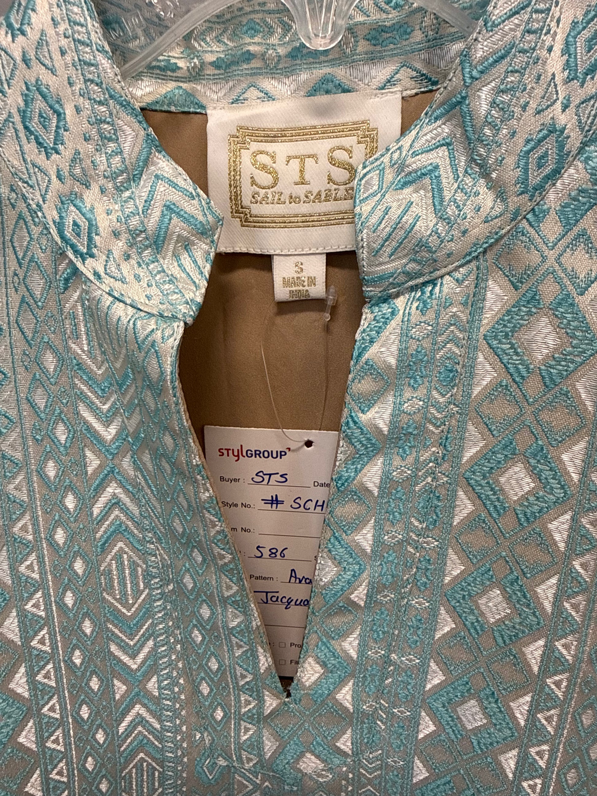 Sample Jacquard Short Sleeve Maxi Dress