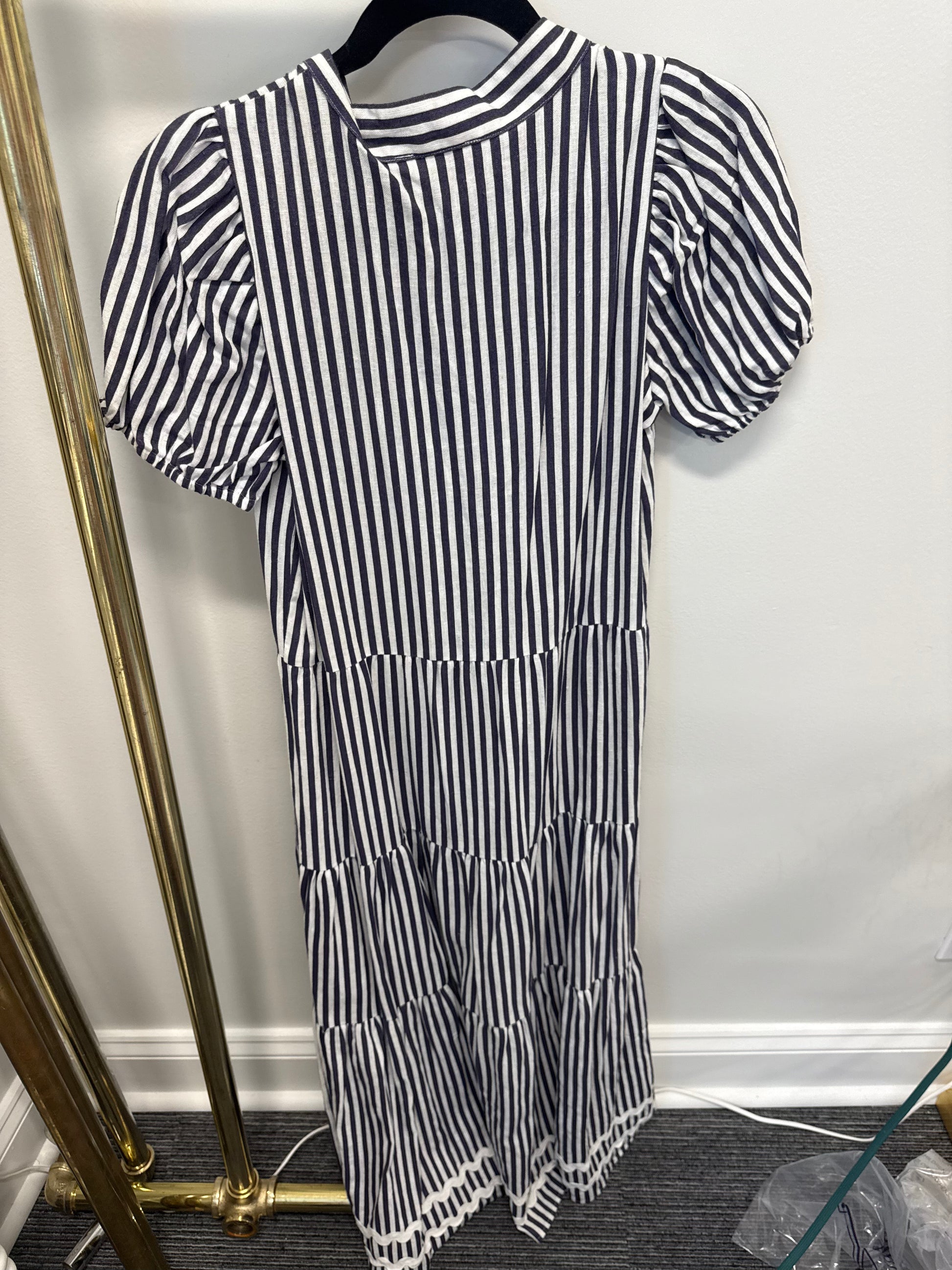 Sample Navy/White Striped Maxi Dress (S)