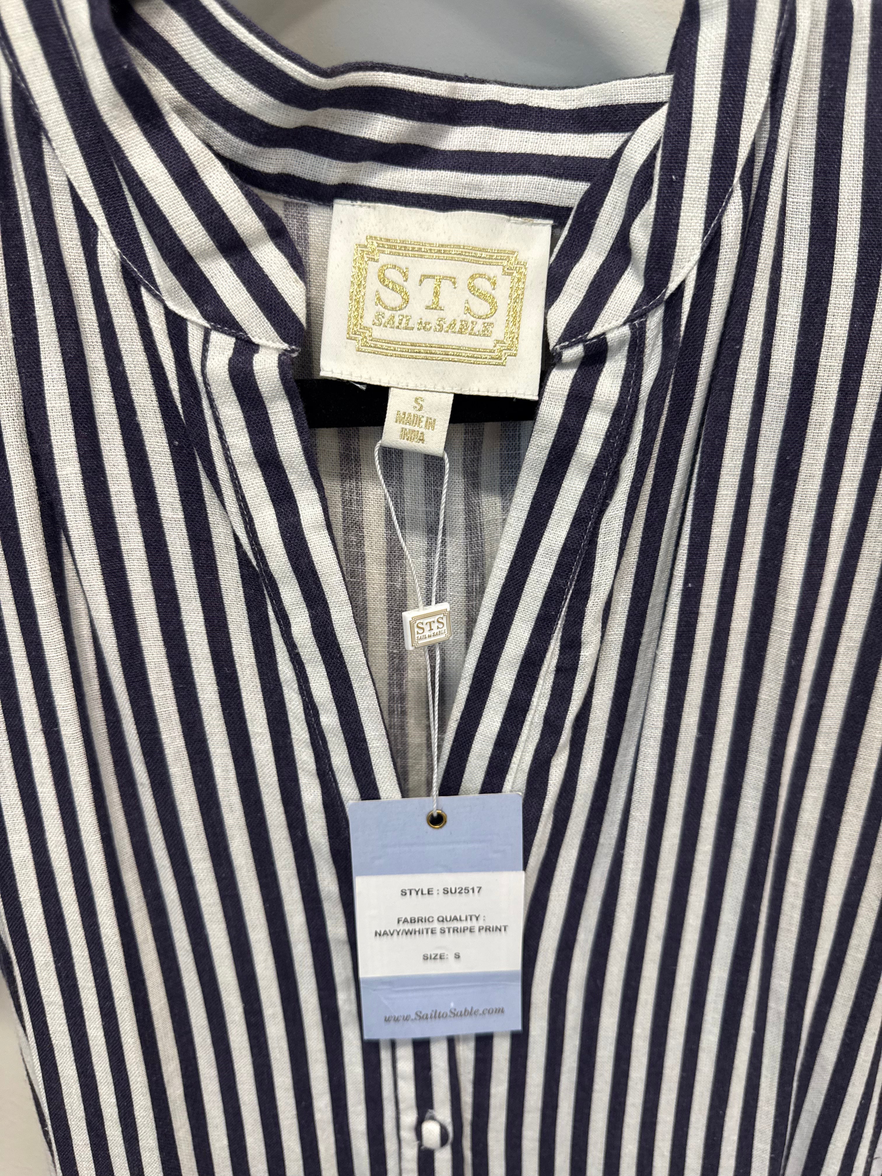 Sample Navy/White Striped Maxi Dress (S)