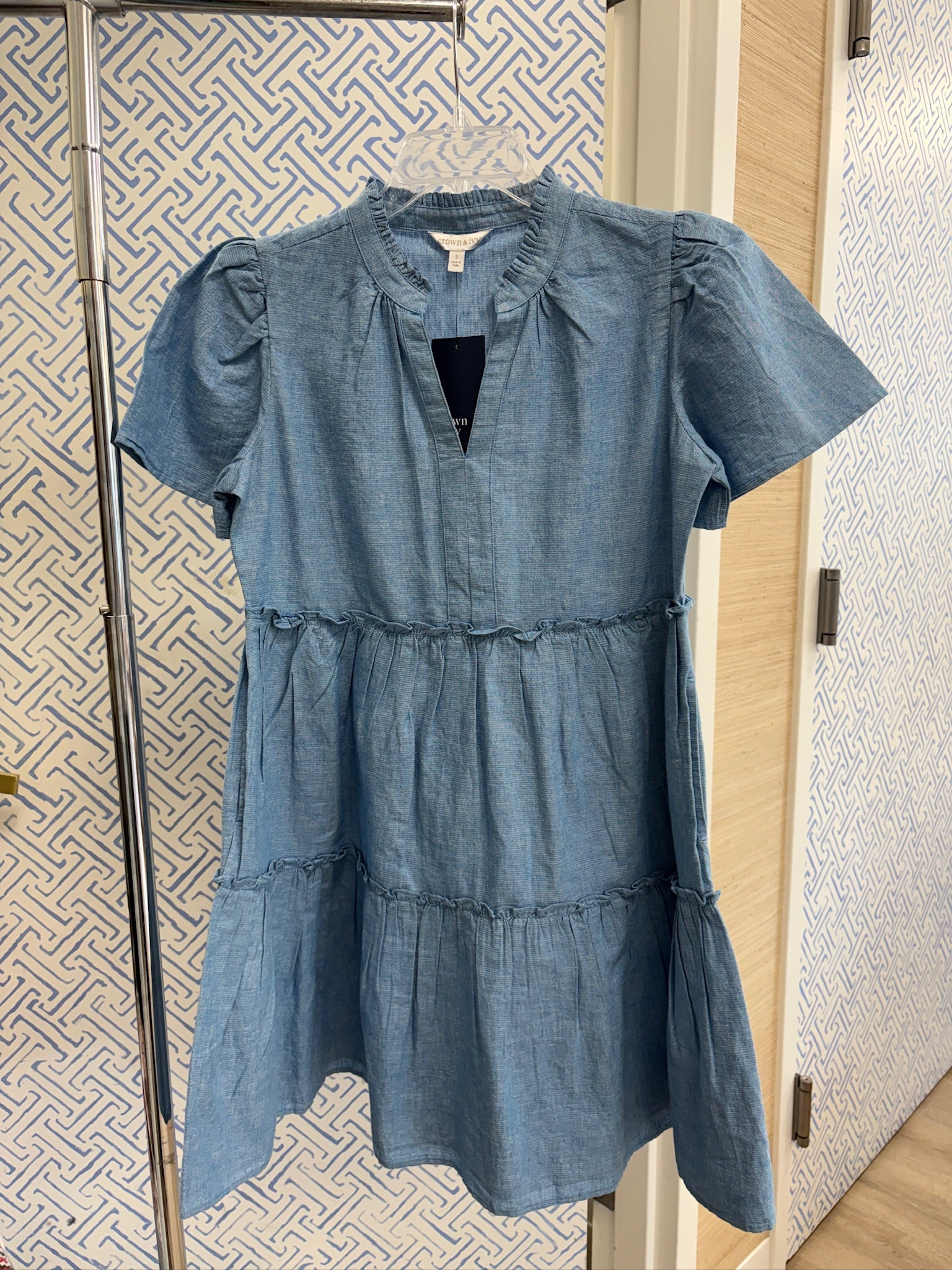 Chambray Mini Dress - Small