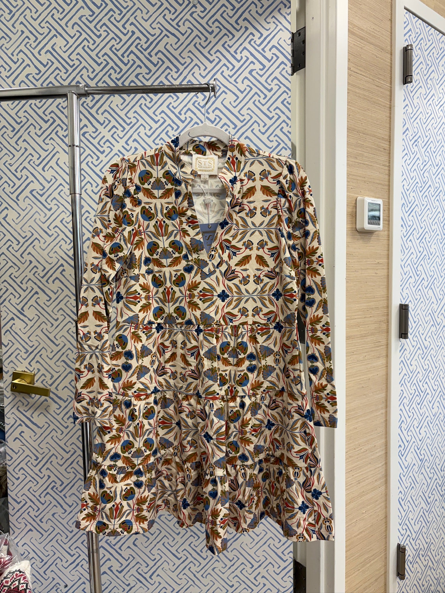 Printed Long Sleeve Tunic Flare - Small