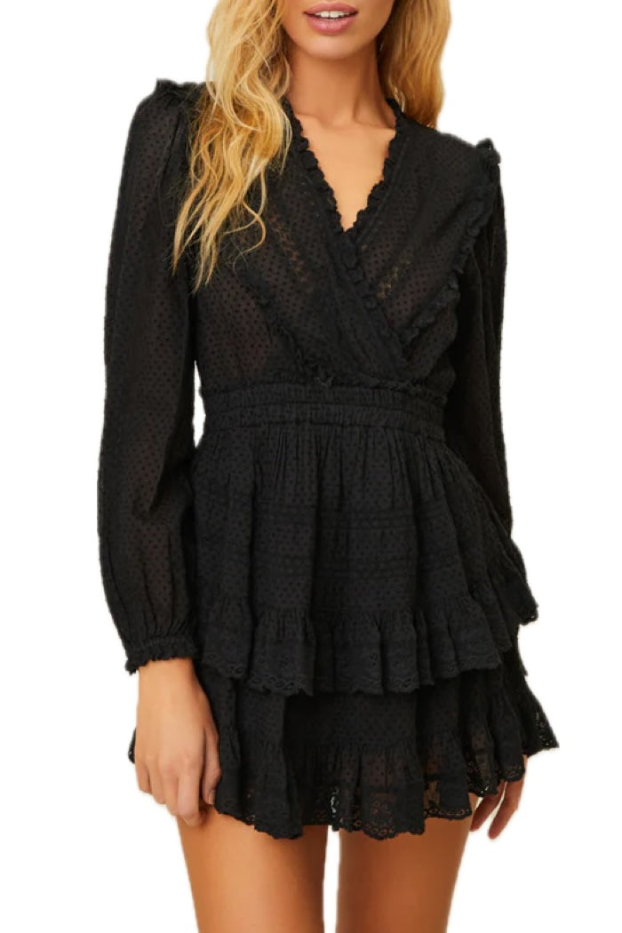 Love Shack Fancy Milena Dress in Black