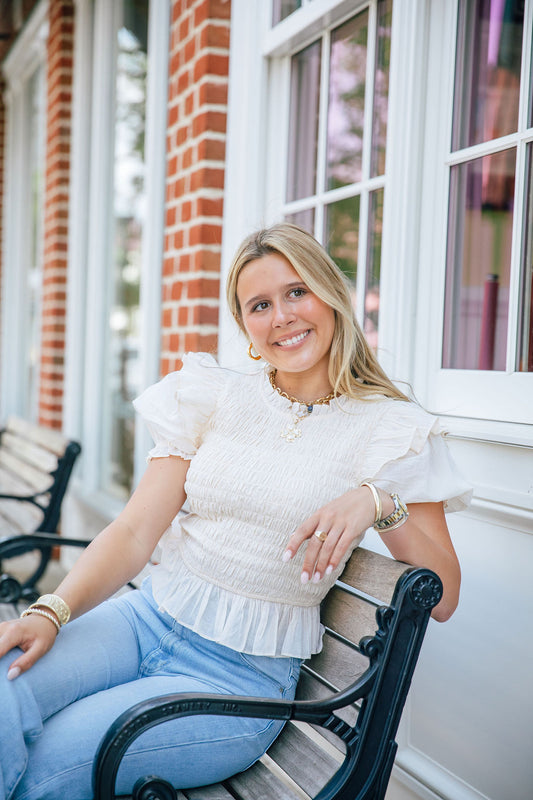 Cleobella Amelie Top in Pale Champagne