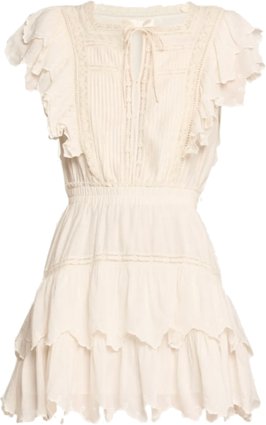 Love Shack Fancy Darryl Dress in optic white