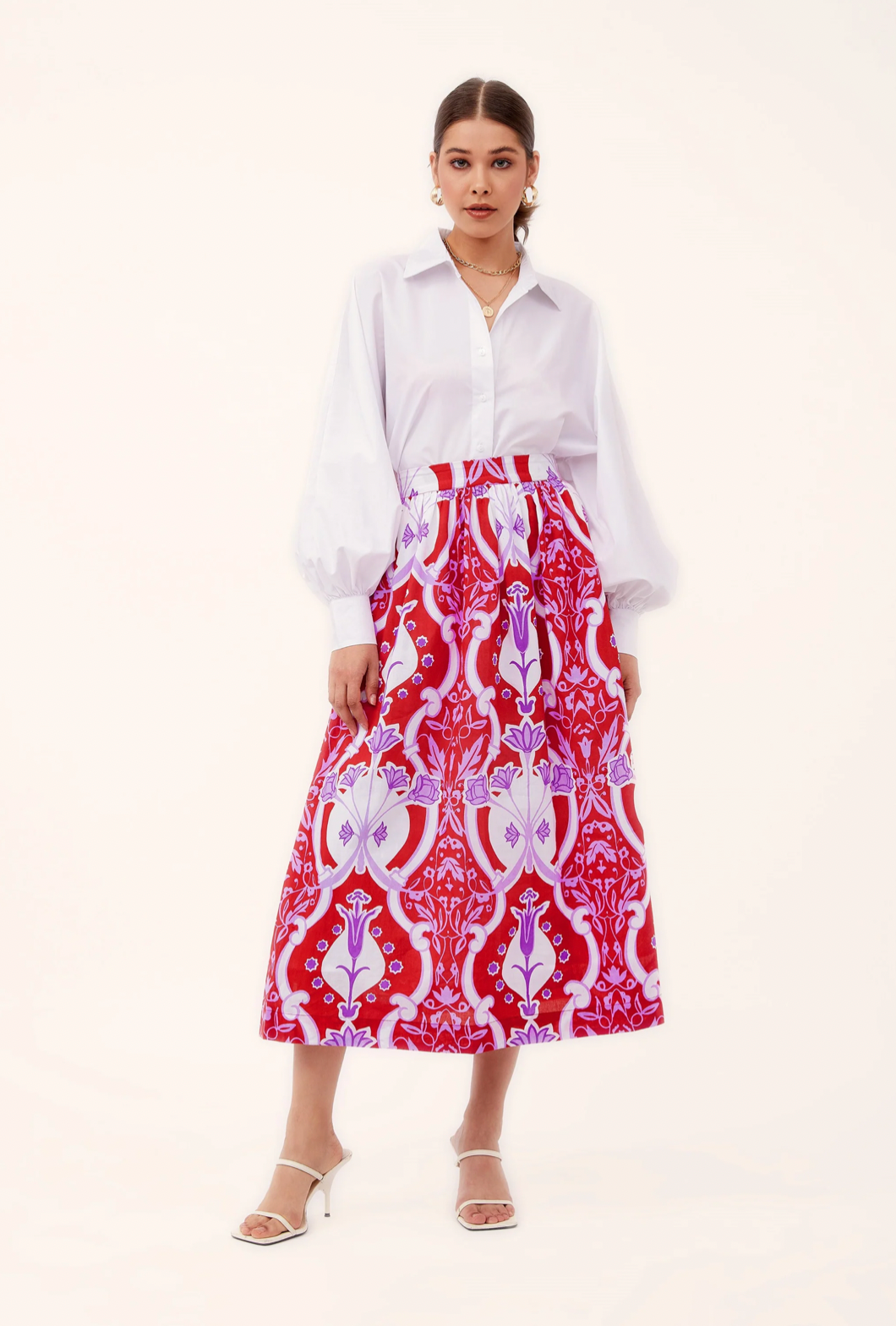 Beyond By Vera Anna Skirt in Como Rouge