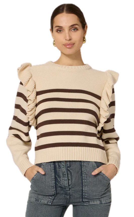 Cleobella Blair Sweater - Cream / Brown