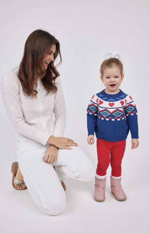 Sail to Sable Kids Fairisle Heart Sweater