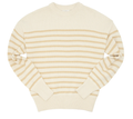 Cream and tan Stripe Knit Sweater