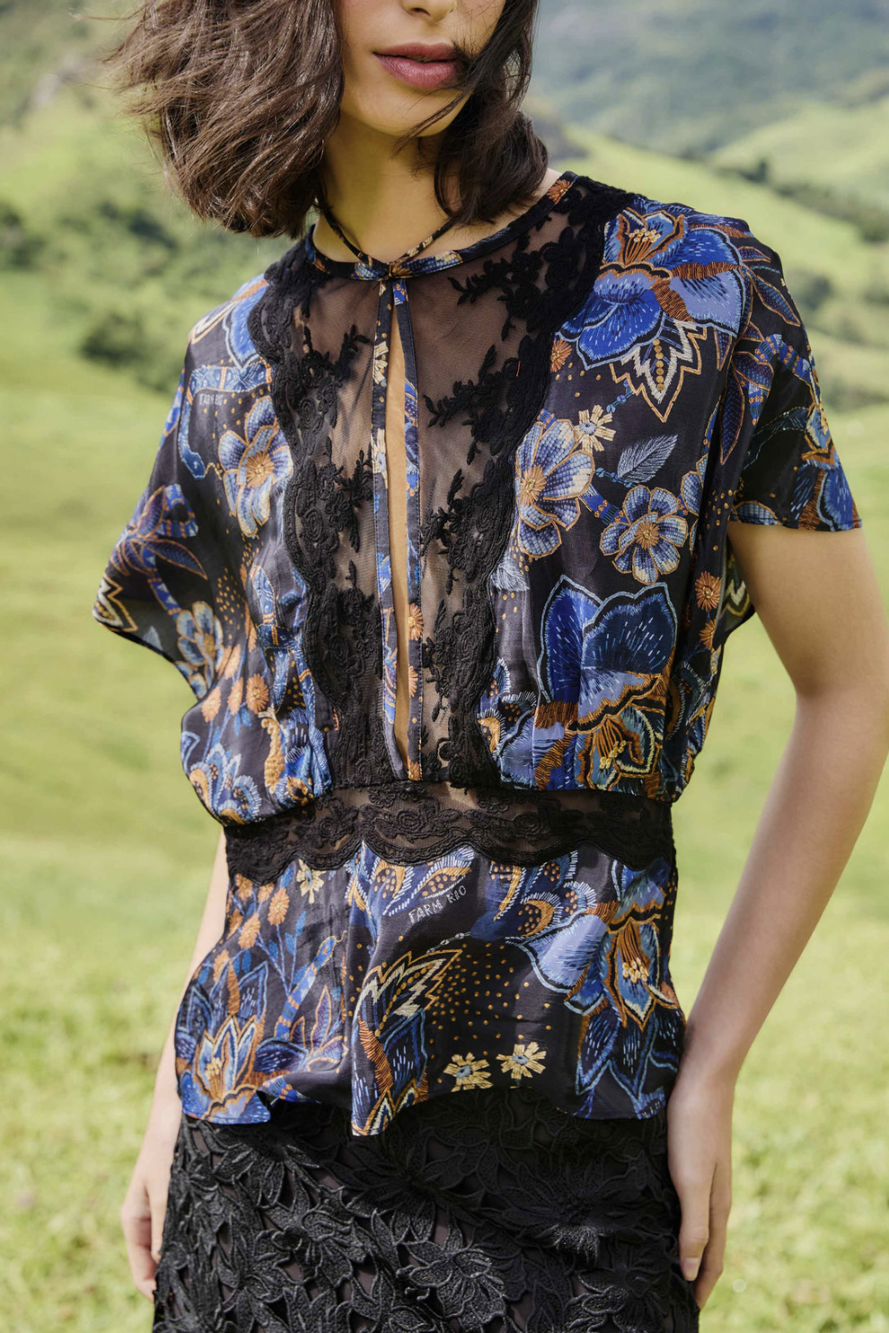 Snakes Bouquet Black Blouse