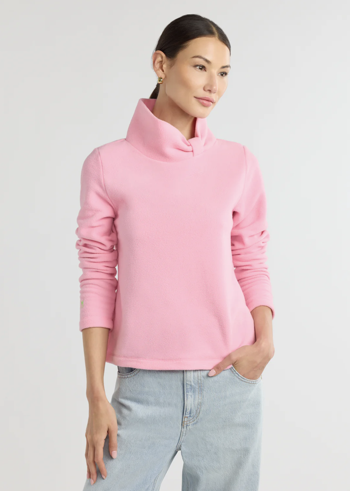 Juliet Turtleneck in Vello Fleece (Prism Pink)