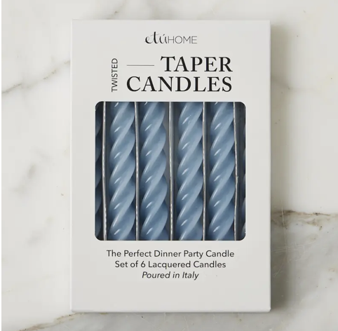 Lacquered Twisted Taper Candles | Set of 6